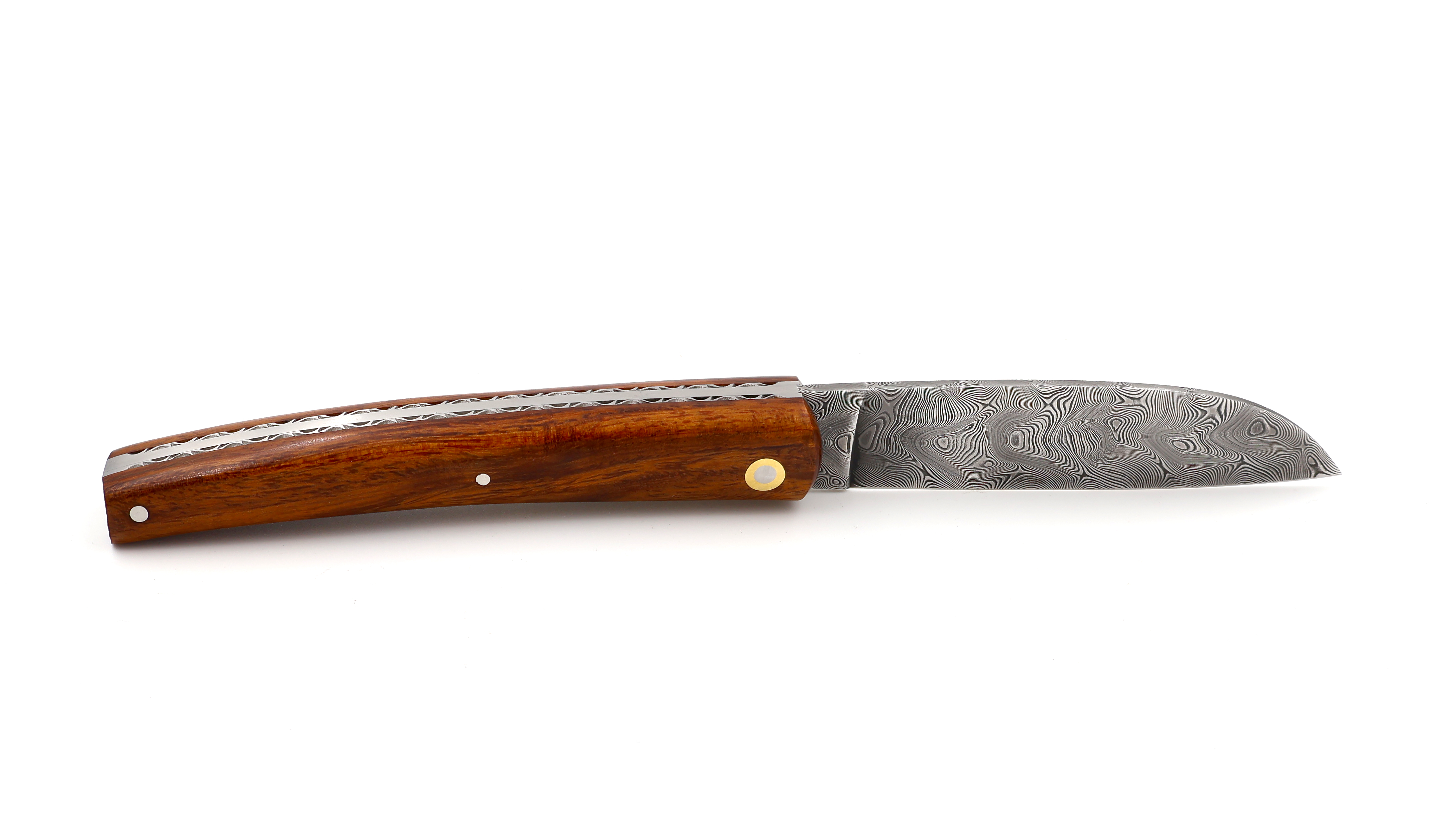 Liadou du Vallon® PETIT guillochiert Winzermesser Wüsteneisenholz Damastklinge 10,5 cm