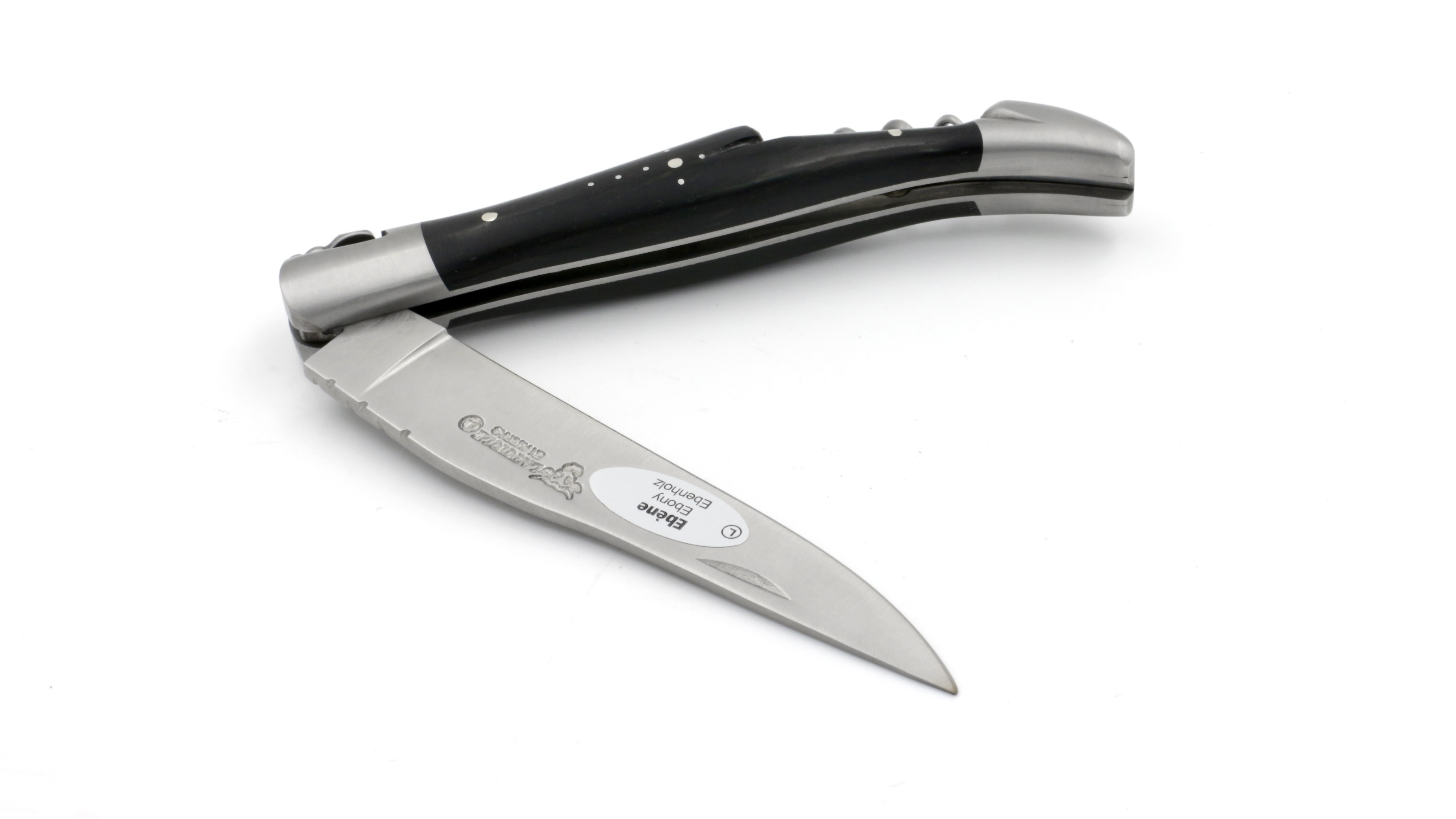 Laguiole en Aubrac Ebony with corkscrew 12 cm