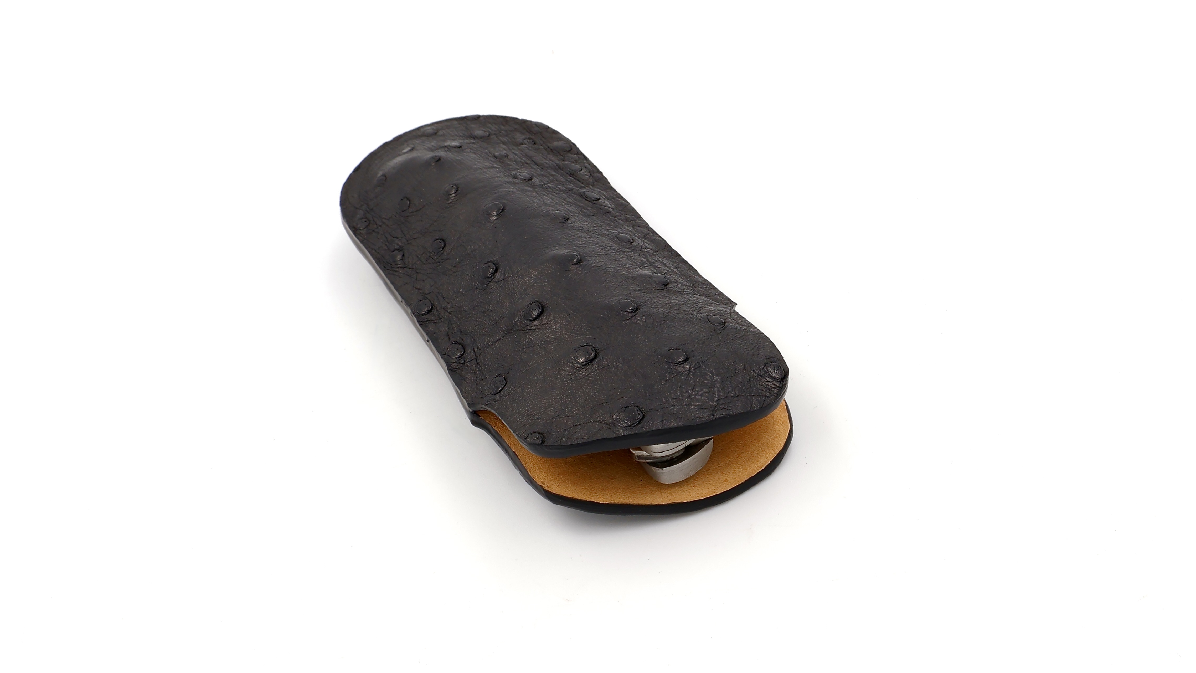 Atelier N°7 Stecketui Straussenleder schwarz 14,5 cm       Atelier N°7 Stecketui Straussenleder schwarz 14,5 cm