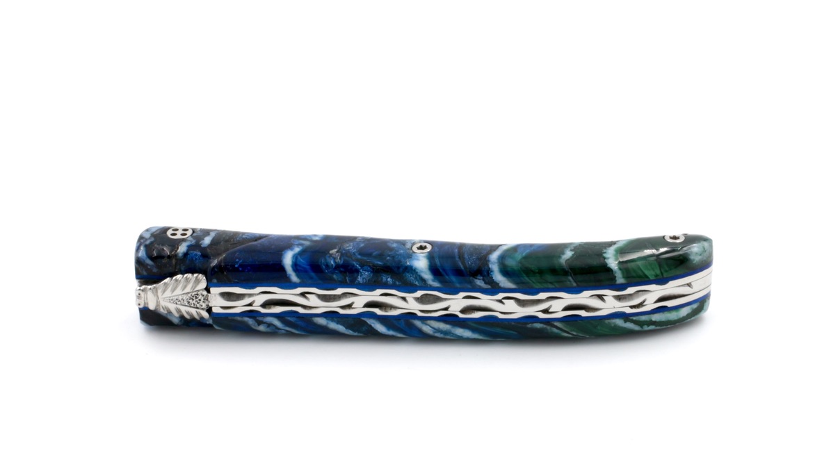 Claude DOZORME Laguiole LUX mammoth tooth full handle 12 cm damascus Claude DOZORME Laguiole LUX mammoth tooth full handle 12 cm damascus