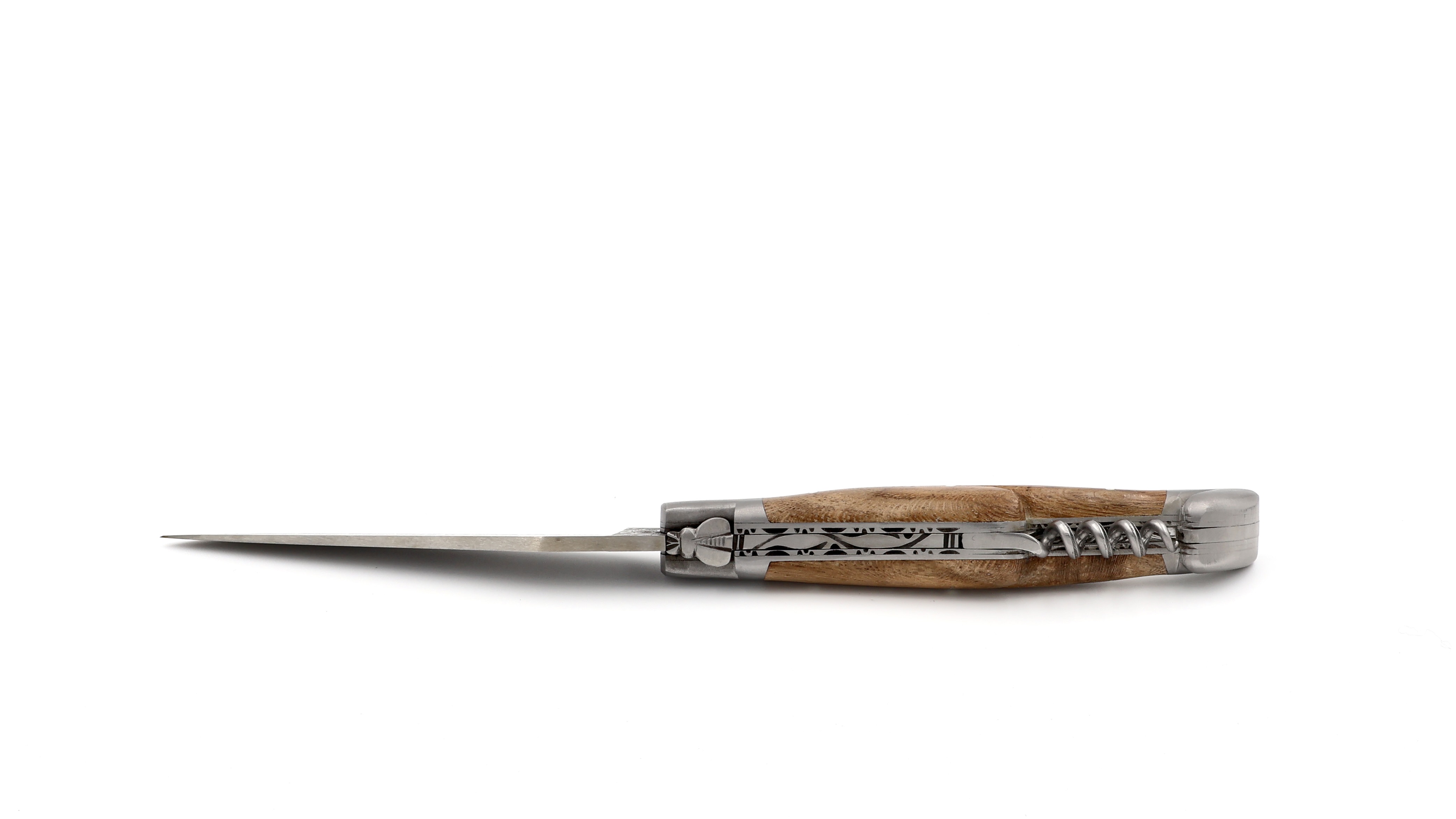 Laguiole en Aubrac Weinstock DSC® Rosendamast mit Korkenzieher Doppelplatine 12 cm 