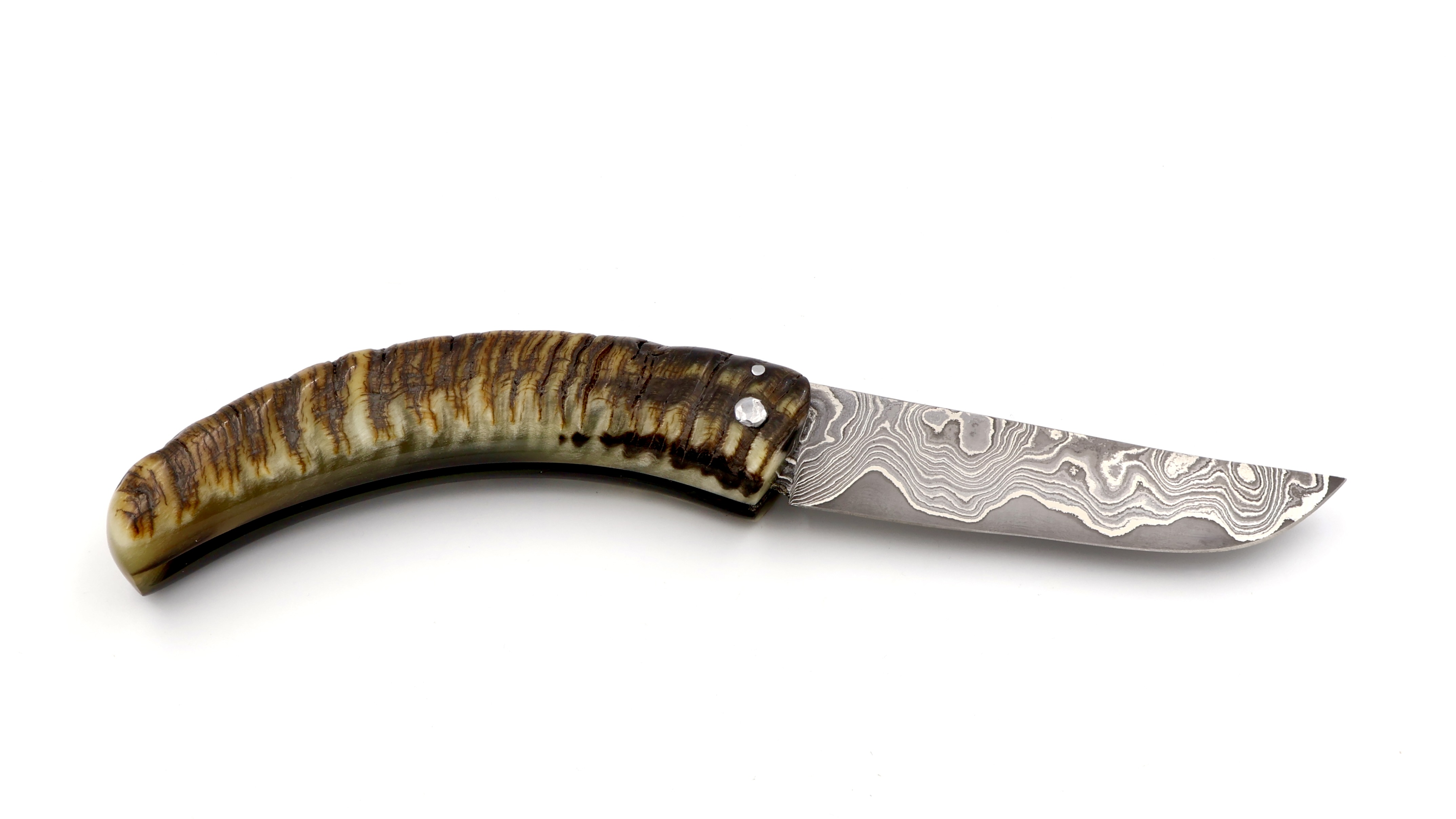 Coutellerie du Lotus Cornicciolu Widderhorn wilder Damast  Coutellerie du Lotus Cornicciolu Widderhorn wilder Damast