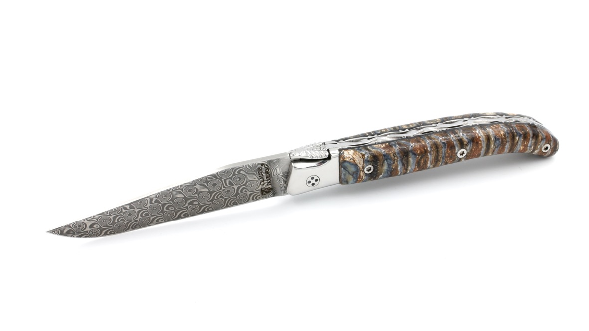 Claude DOZORME Laguiole LUX mammoth tooth 12 cm damascus