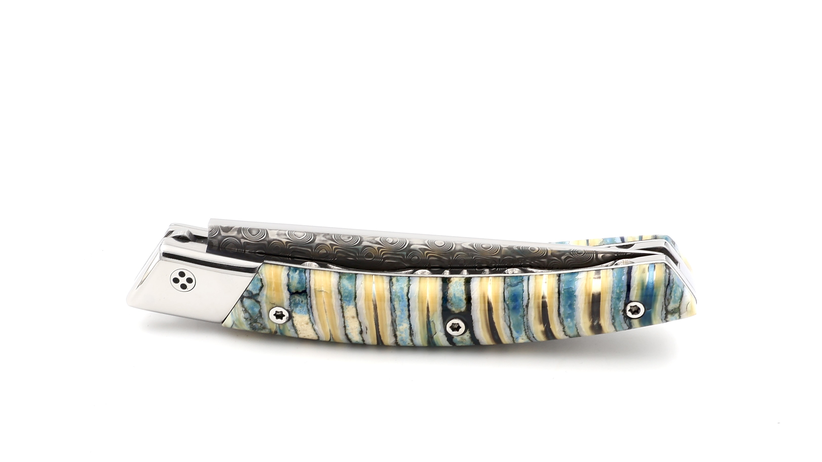 Claude DOZORME Thiers RLT mammoth tooth blue damascus blade stainless