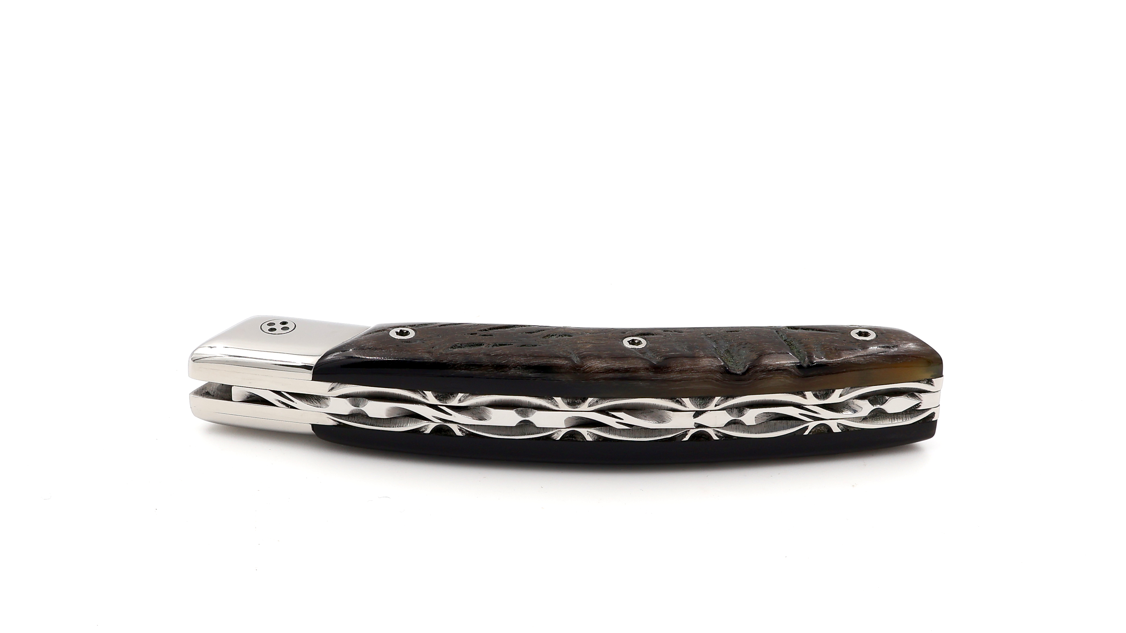 Claude DOZORME Thiers RLT ram horn damascus blade (2)