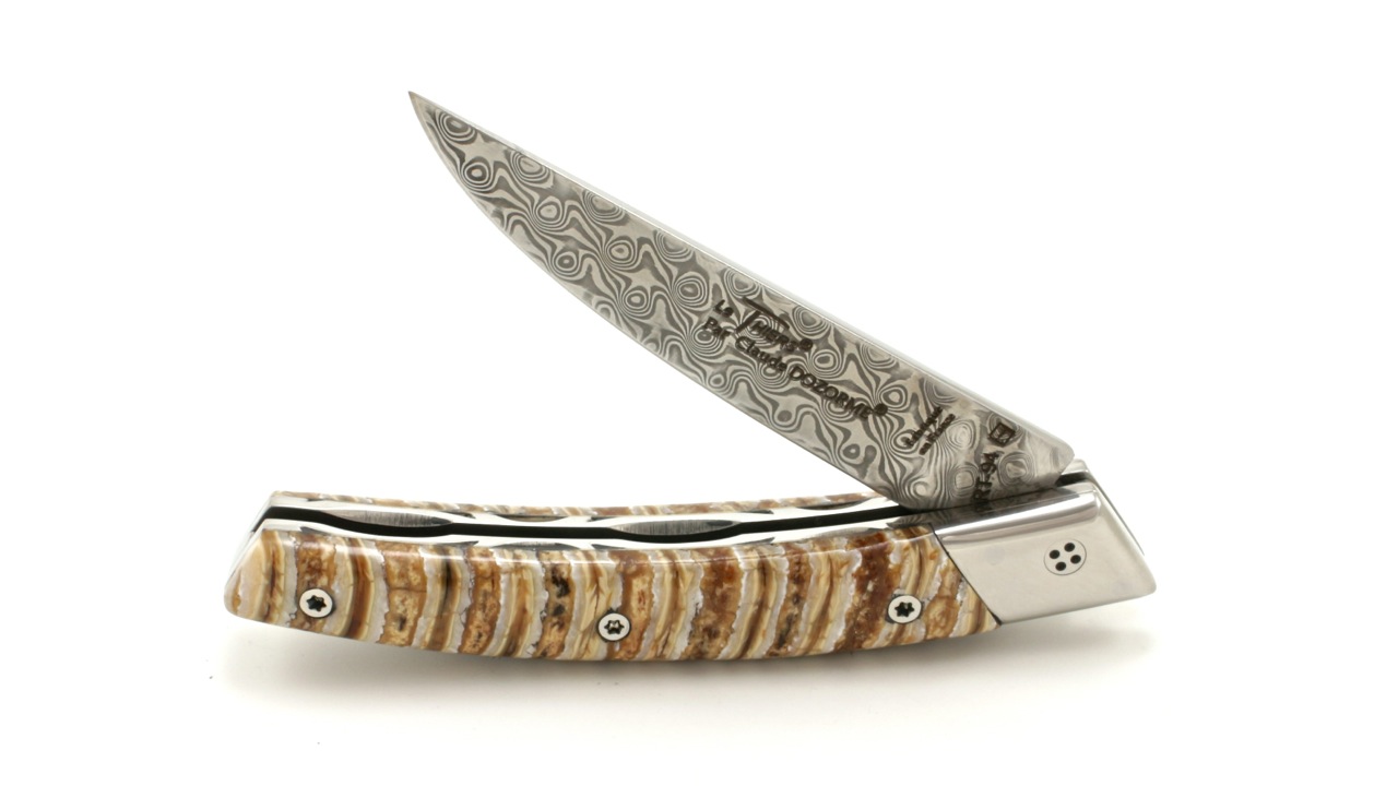 RLT-DA-Mammut-natur-4 Claude Dozorme Thiers RLT L'ATELIER mammoth damascus blade