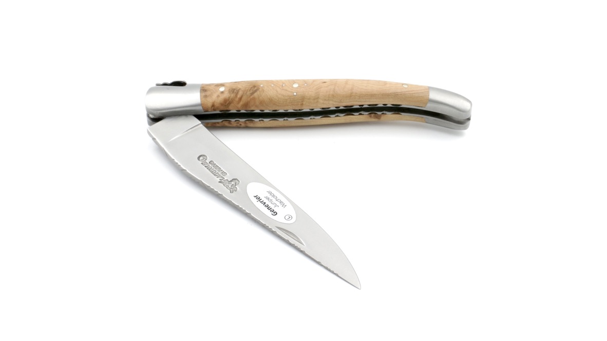 Laguiole en Aubrac Wacholder komplett guillochiert 12 cm