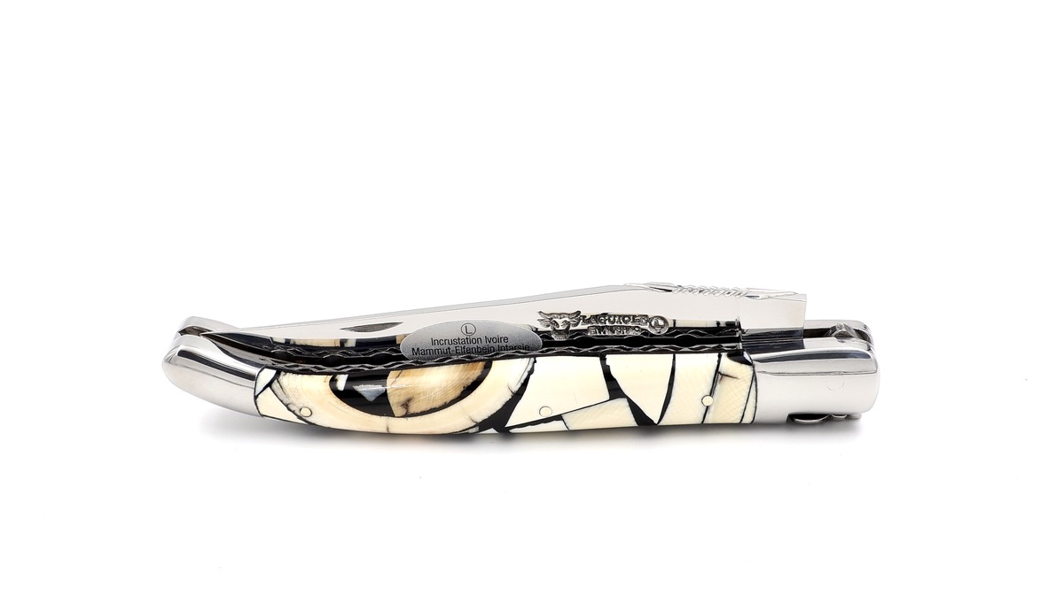 Laguiole en Aubrac Mammutelfenbein Nougatine Doppelplatine 12 cm