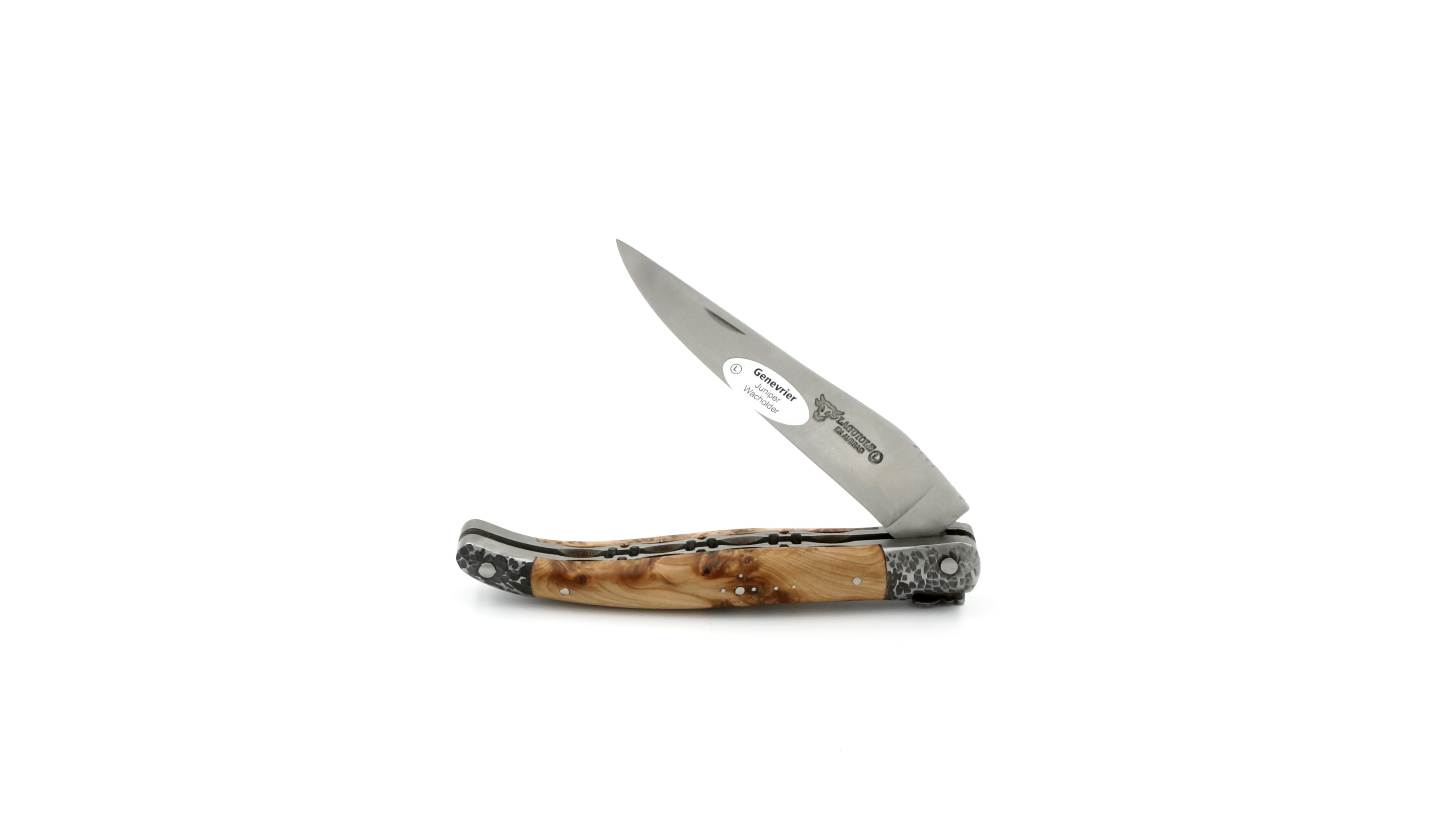 Laguiole en Aubrac Wacholder handgehämmerte Backen Doppelplatine 12 cm