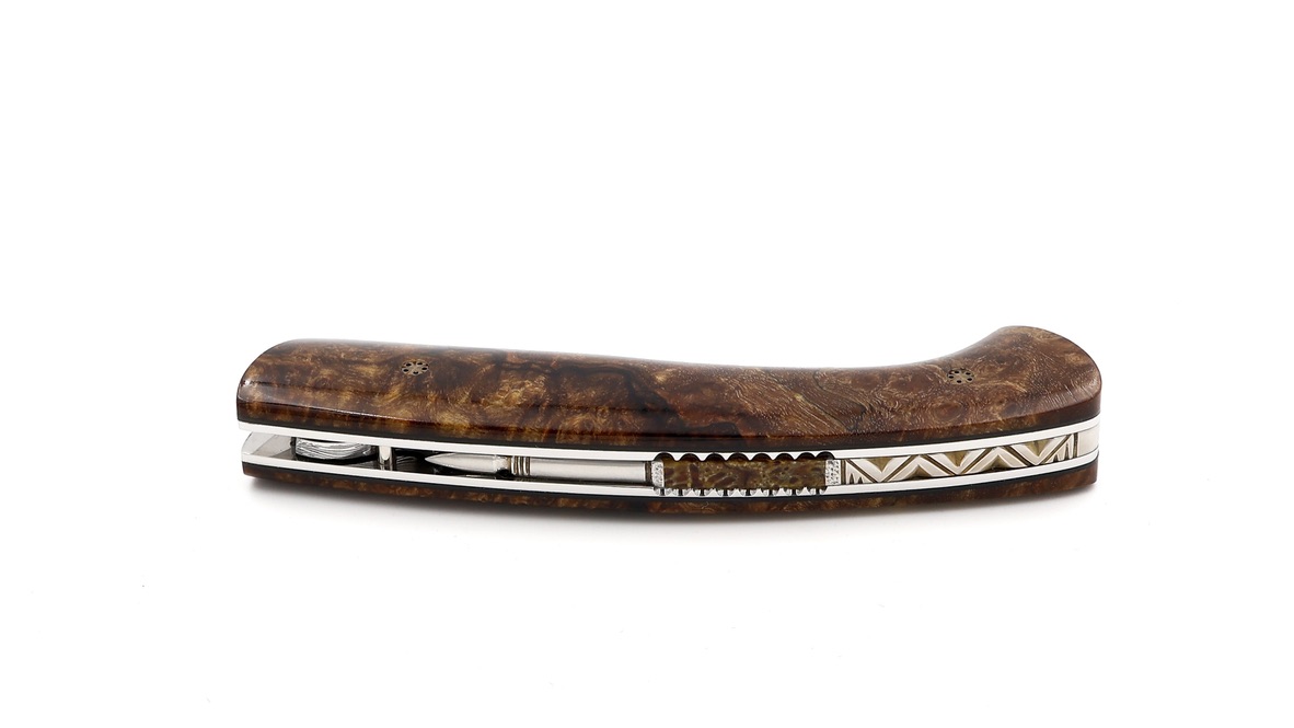 MANU LAPLACE 1515 ZULU Kastanien Wurzelholz Damastklinge