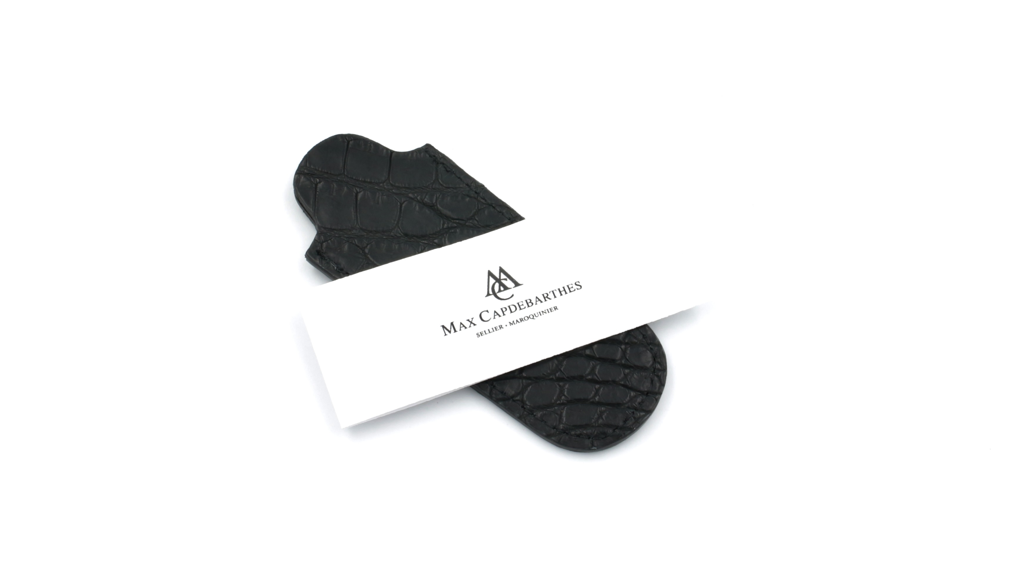 MAX CAPDEBARTHES Stecketui POCHE Krokoleder schwarz 11 cm 