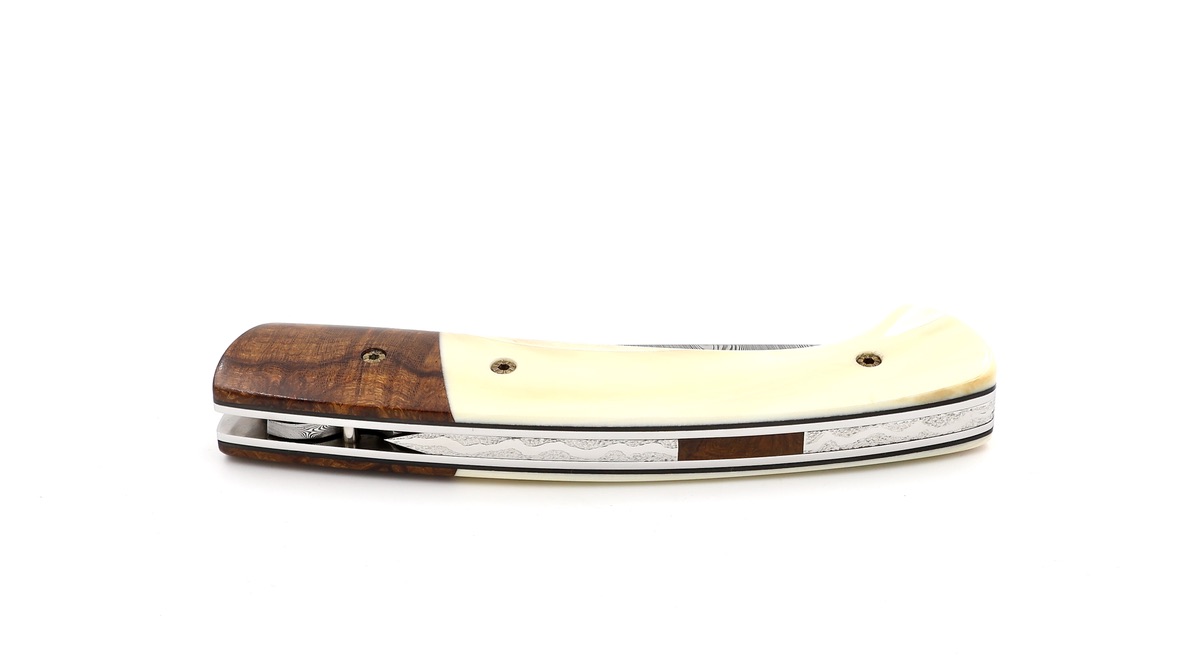 MANU LAPLACE 1515 ironwood/warthog ivory damascus blade
