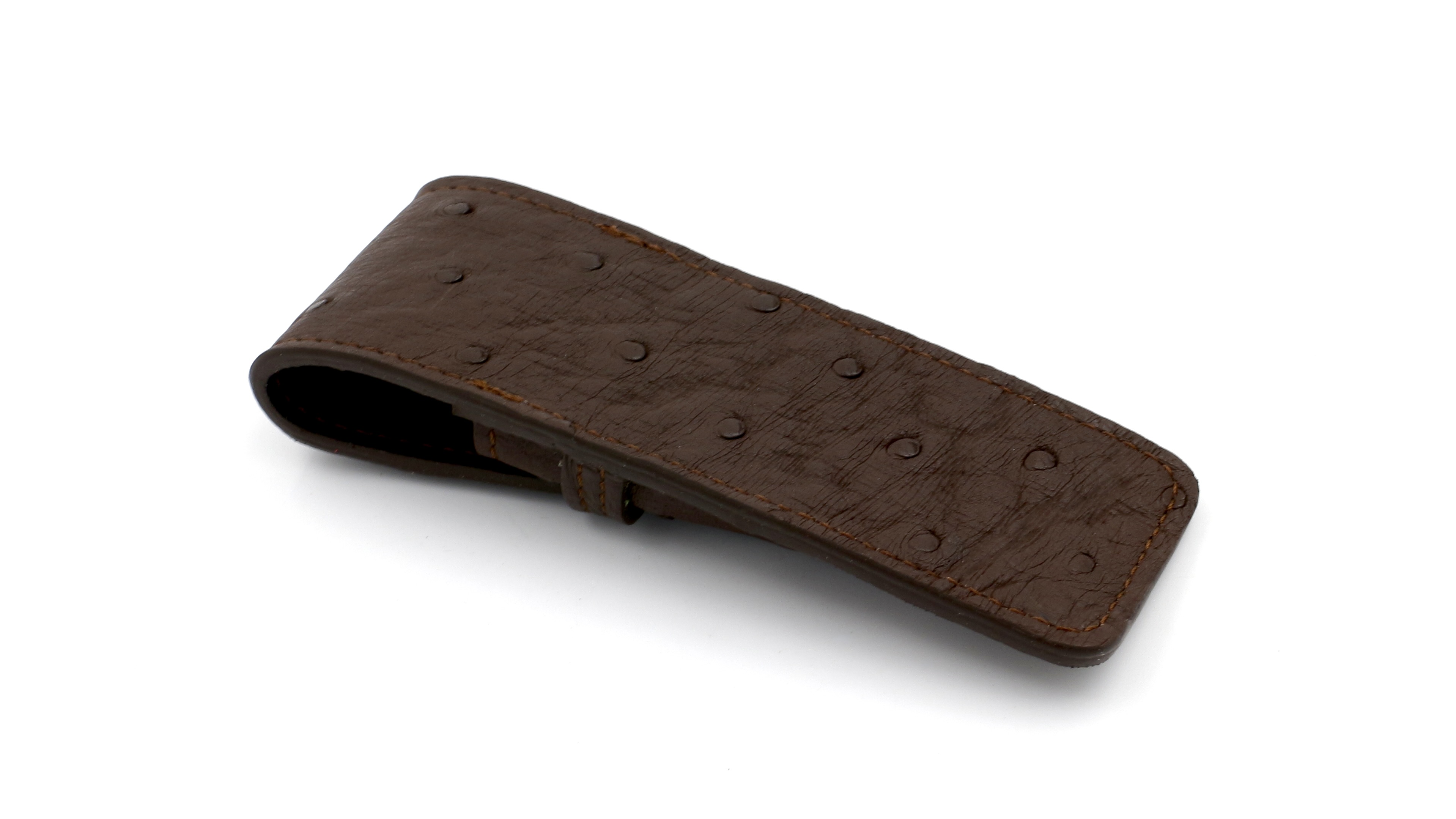ABE31AA4-C3DC-4D79-A772-3F40B2DD4B79_1_201_a MAX CAPDEBARTHES Taschenetui LUXE Straussenleder braun 12 cm