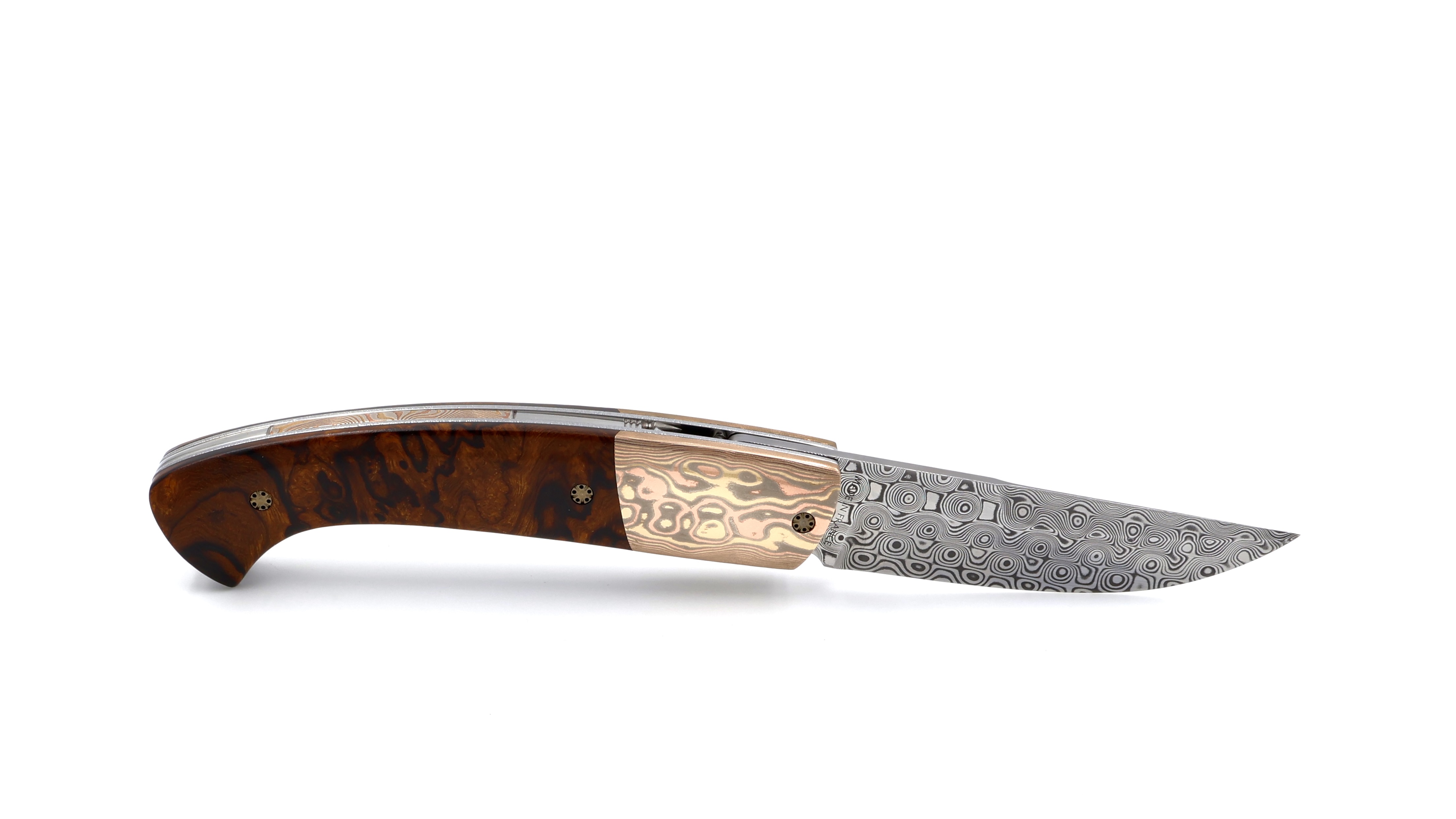 MANU LAPLACE 1515 Drop burl of ironwood mokume damascus Damascus blade