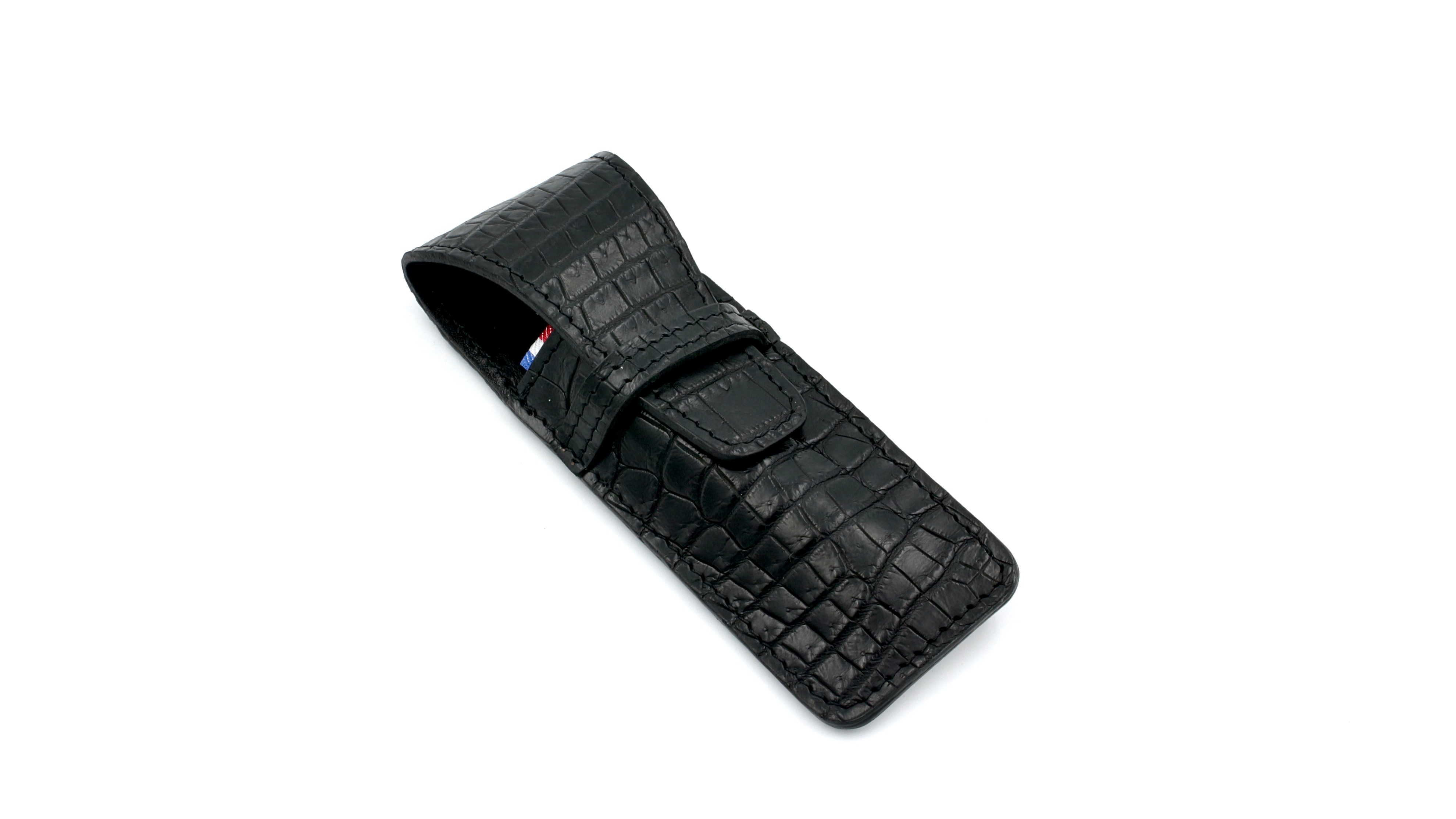MAX CAPDEBARTHES  Taschenetui LUXE Kroko 12 cm schwarz MAX CAPDEBARTHES  Taschenetui LUXE Kroko 12 cm schwarz