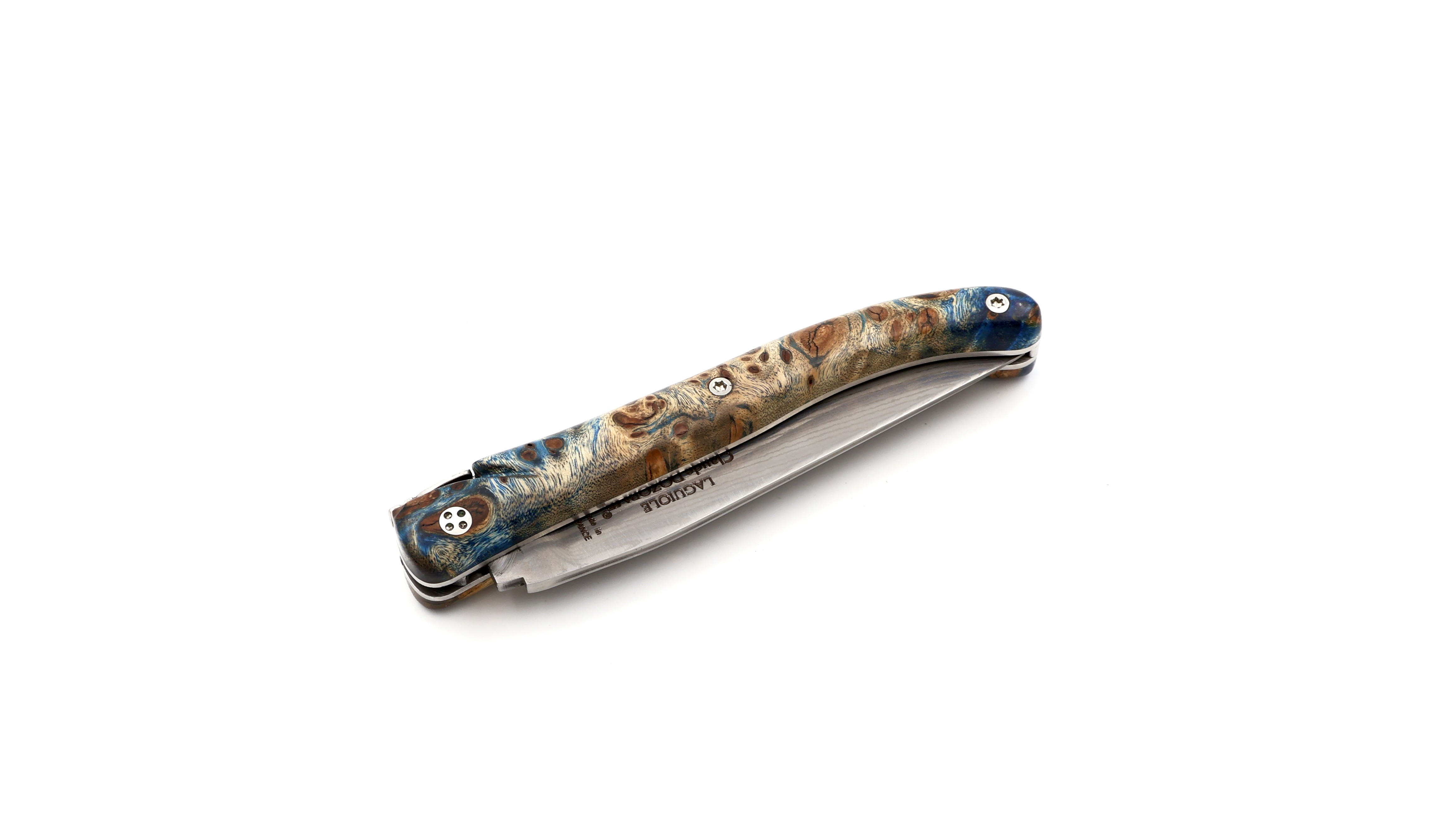 Claude DOZORME Laguiole Messer L'Atelier Ahornwurzel 12 cm VG10 Damastklinge  