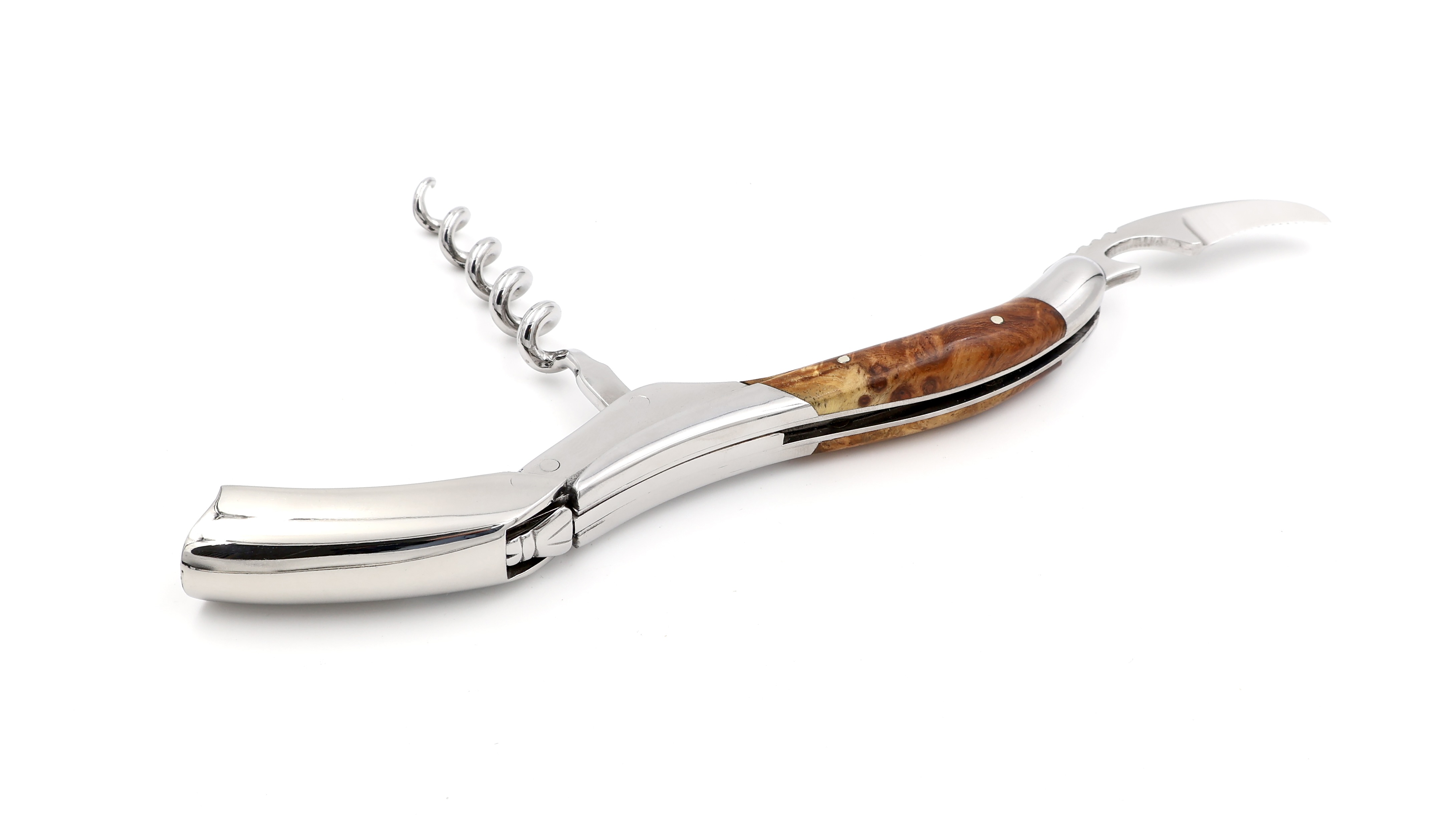 Laguiole en Aubrac Sommeliermesser Amboina Wurzelholz poliert