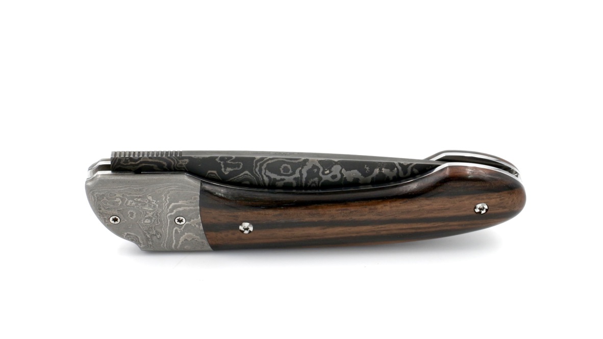 Philippe Soeuvre le Vault de lugny macassar ebony damascus blade damascus bolsters