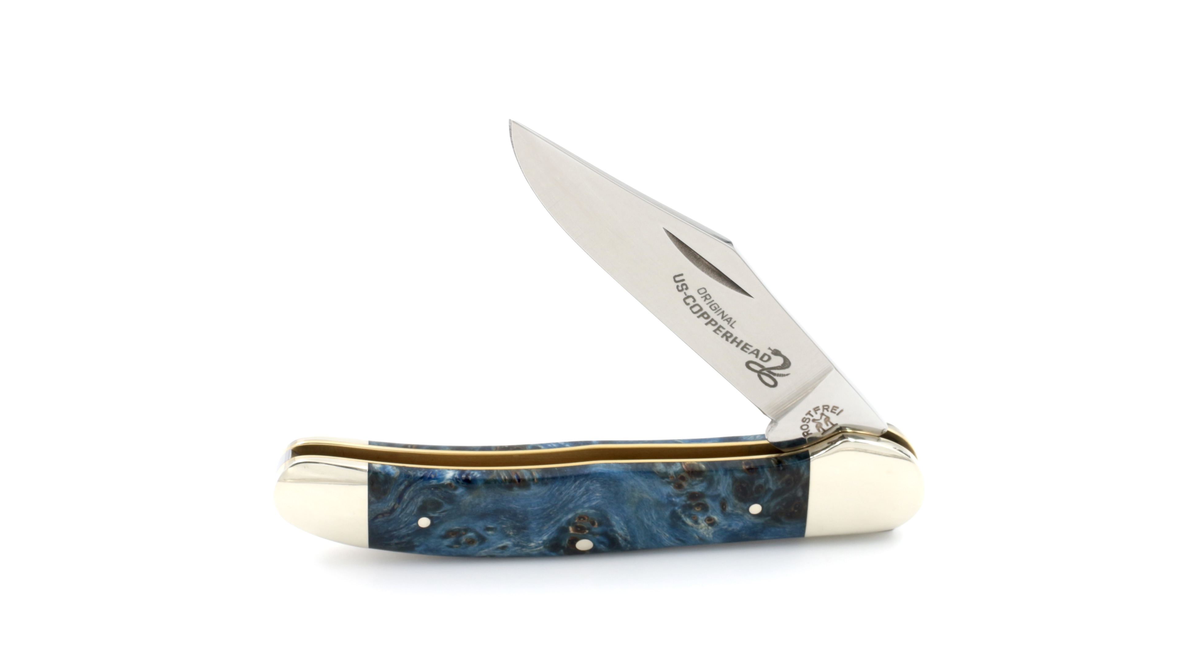 Robert Klaas US-Copperhead knife poplar burlwood