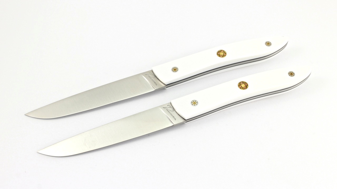 PERCEVAL Adret Steak knives Set of 2 corian white