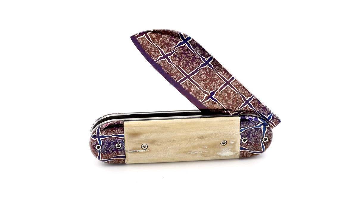 Philippe Soeuvre le BULL mammoth ivory damaskus blade 