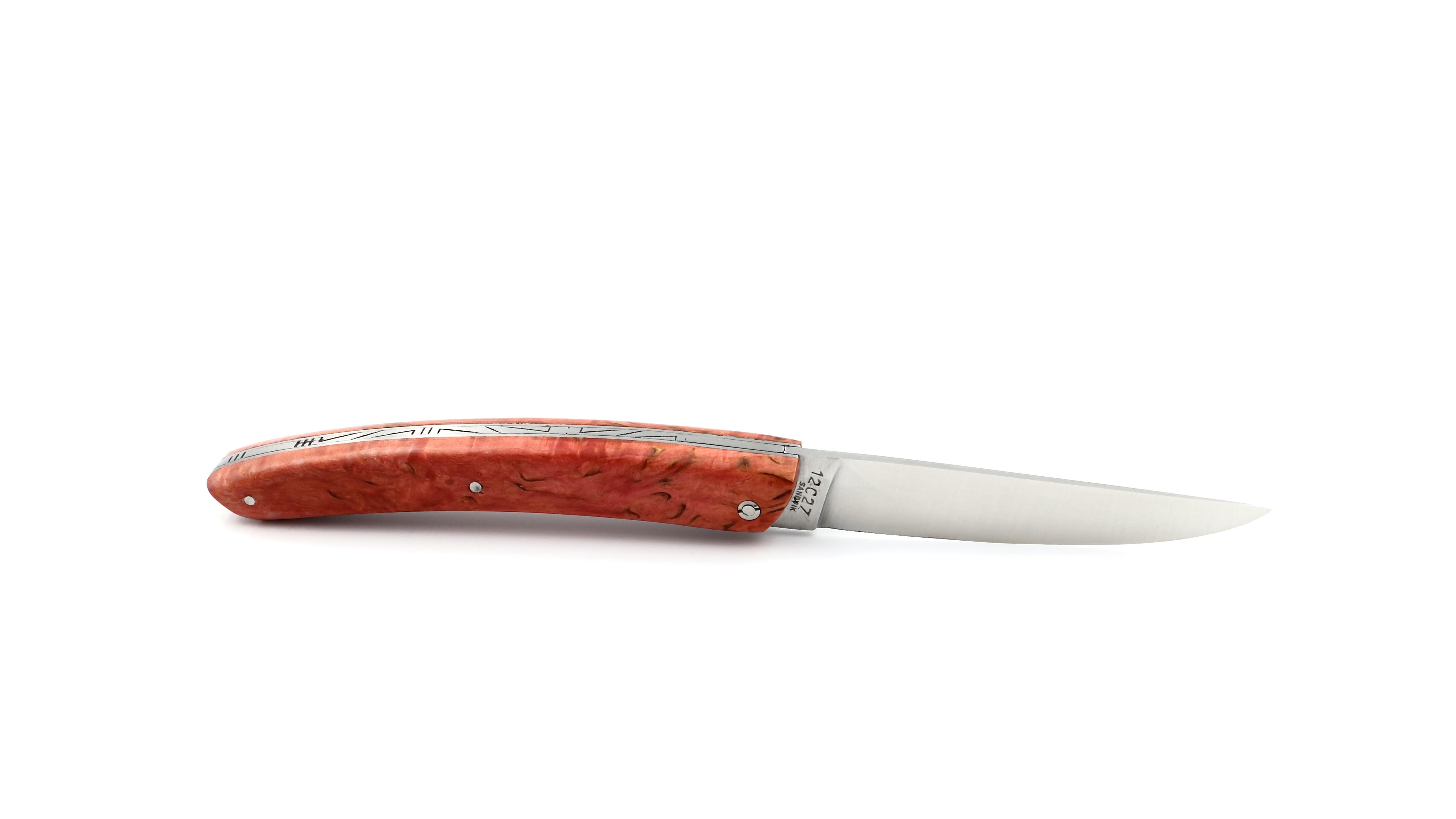 AU SABOT Le Thiers Messer 12 cm Maserbirke rot