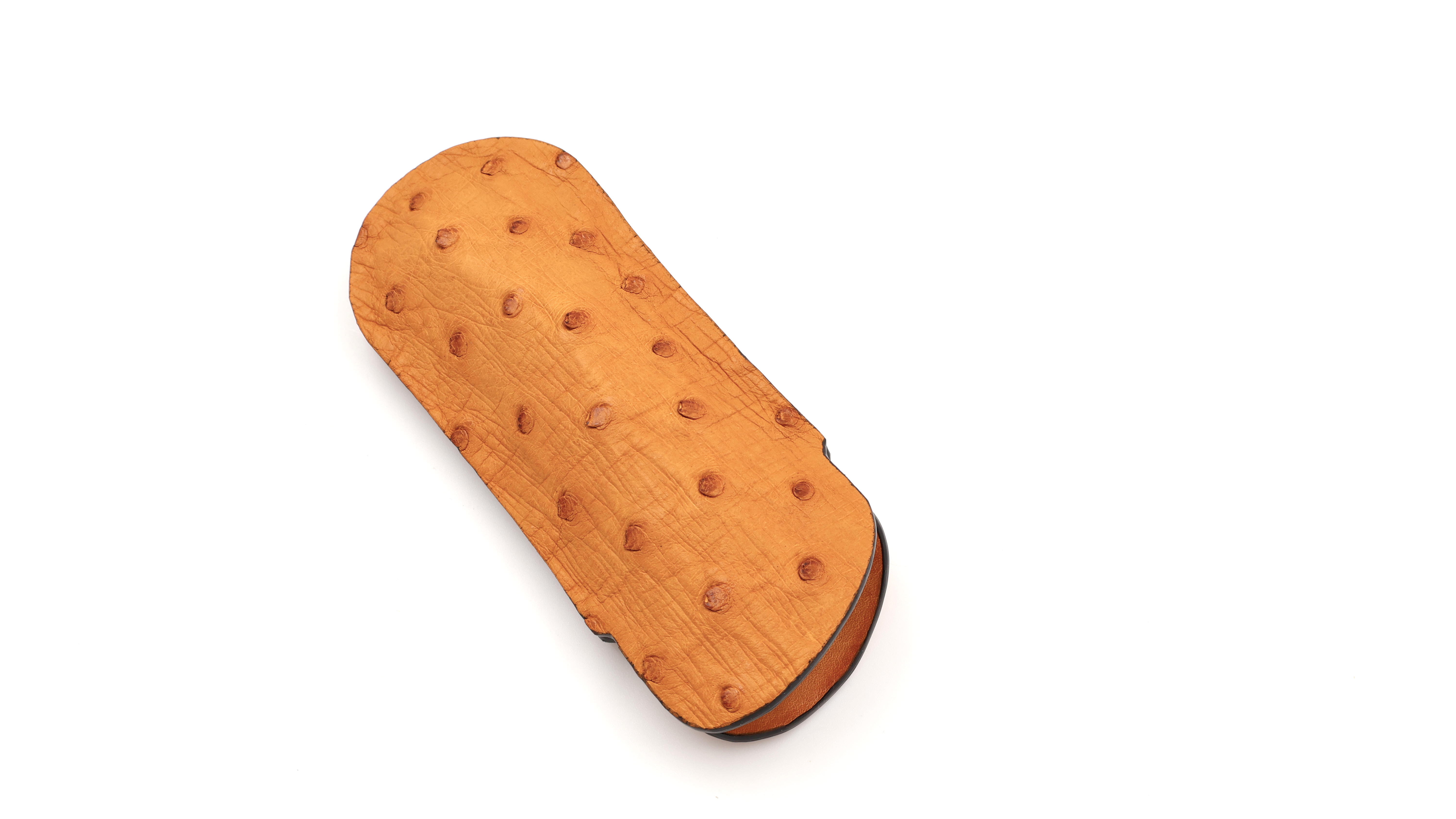 Atelier N°7 Stecketui Straussenleder cognac farben  14,5 cm       
