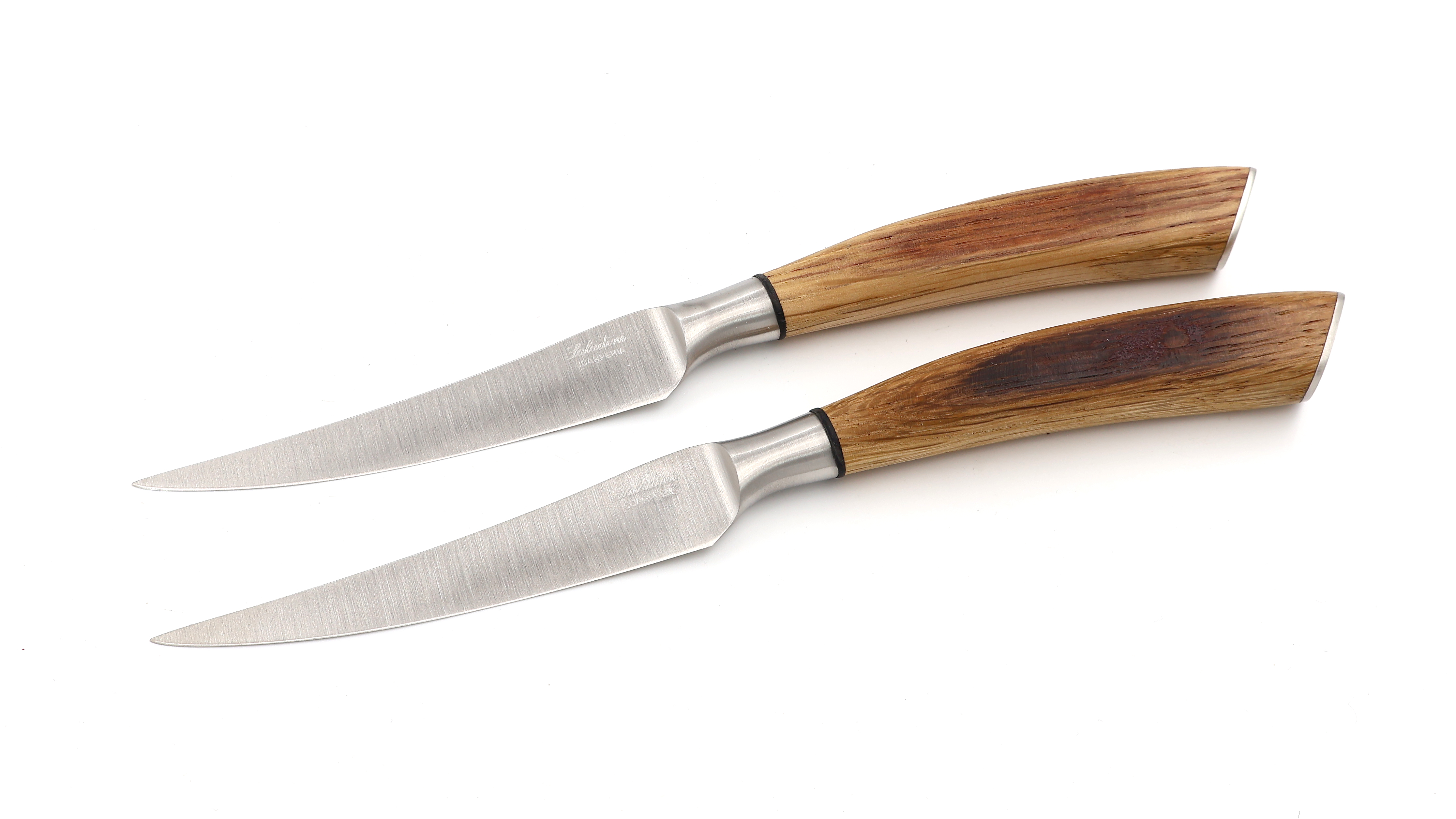 Saladini Steakmesser-Set 2-tlg. Fasseiche Gravurplakette