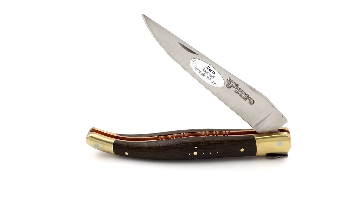 Laguiole en Aubrac BIJOU Mooreiche guillochierte Platine 12 cm