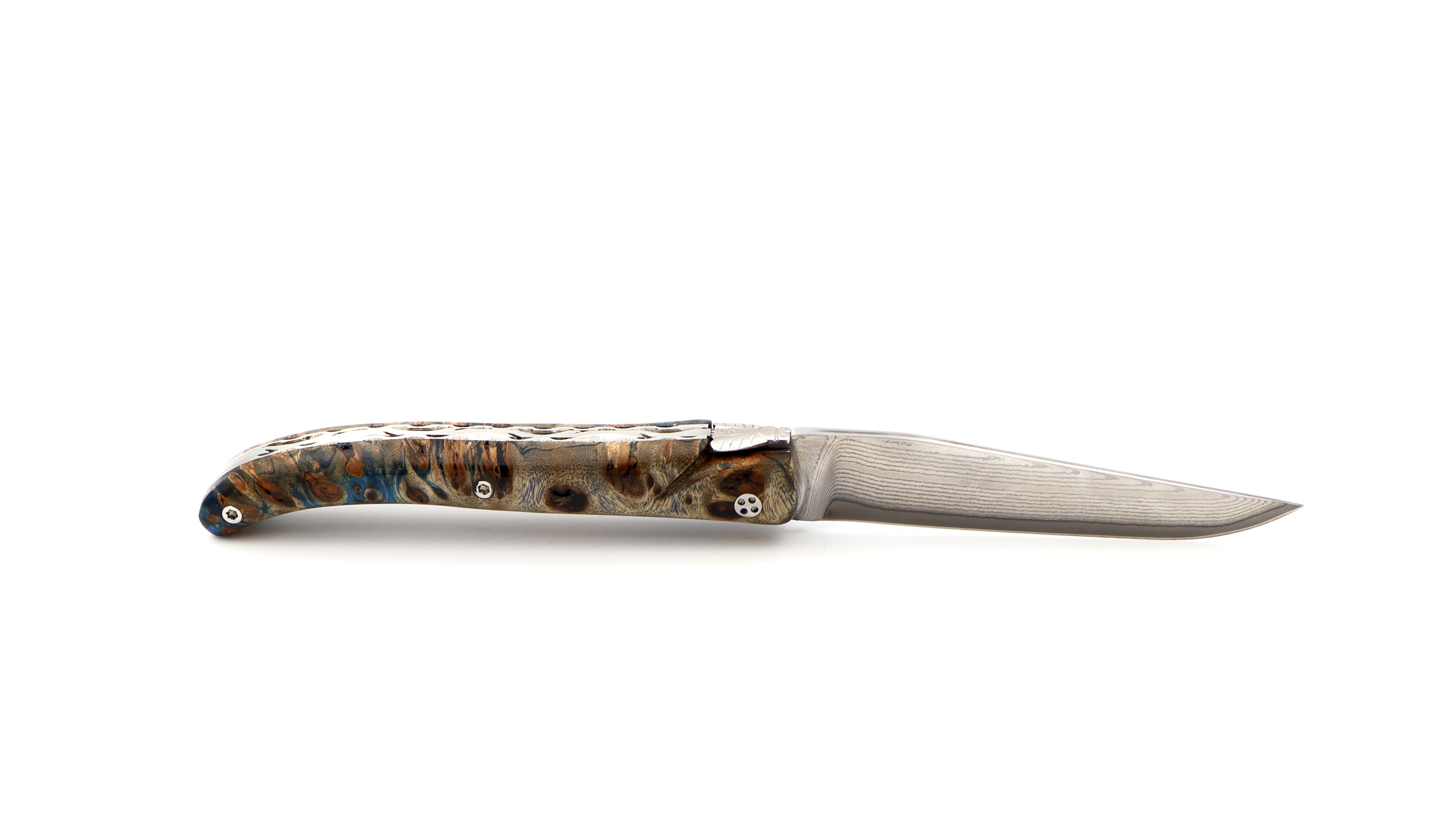 Claude DOZORME Laguiole Messer L'Atelier Ahornwurzel 12 cm VG10 Damastklinge  