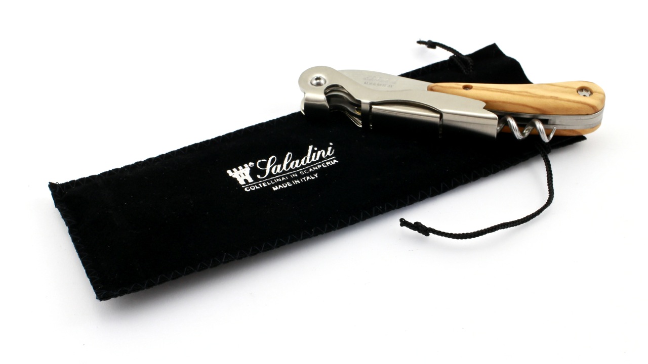 Saladini two stage sommelier knife olive wood 