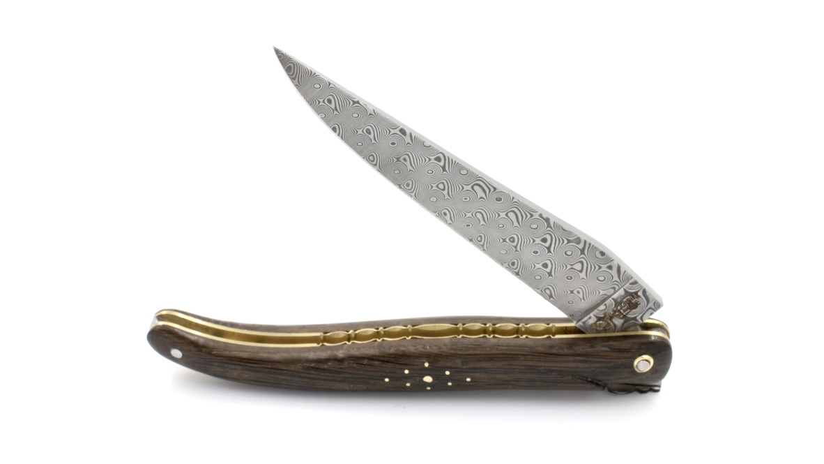 Laguiole en Aubrac laguiole knife DSC® damascus ECLIPSE bogoak 12 cm