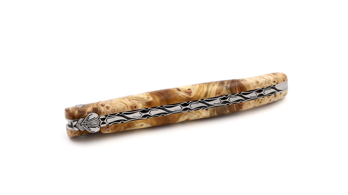 Laguiole en Aubrac Laguiole knife unique piece  burl of chesnut 