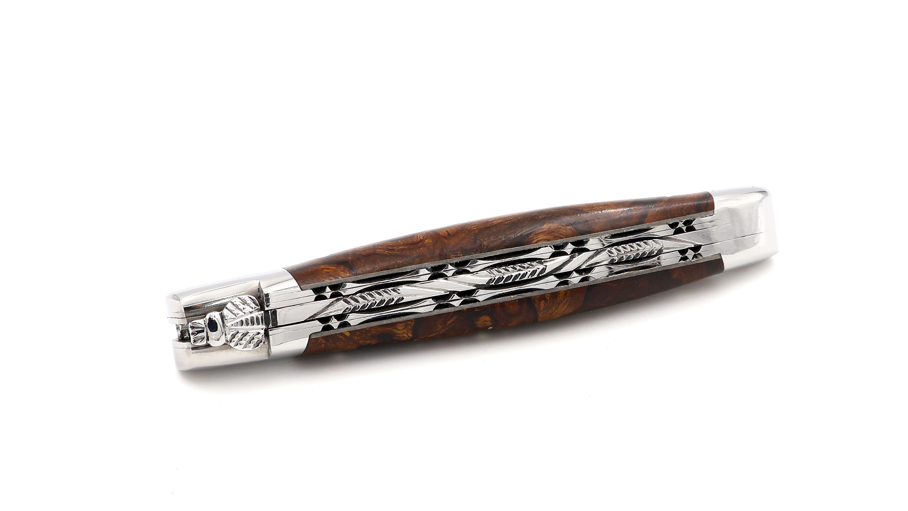 Laguiole en Aubrac DSC® damascus doubleplate knife Ironwood shiny 12 cm