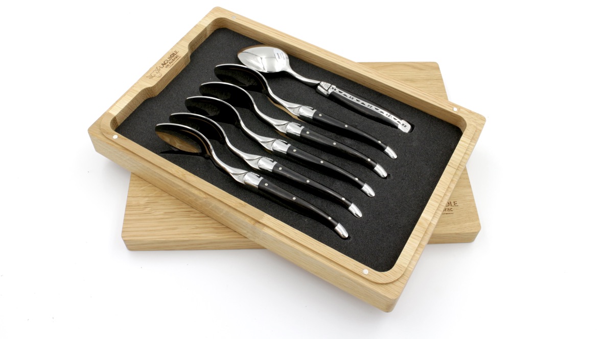 Laguiole en Aubrac Ebenholz Dessertlöffel Set 6-tlg.