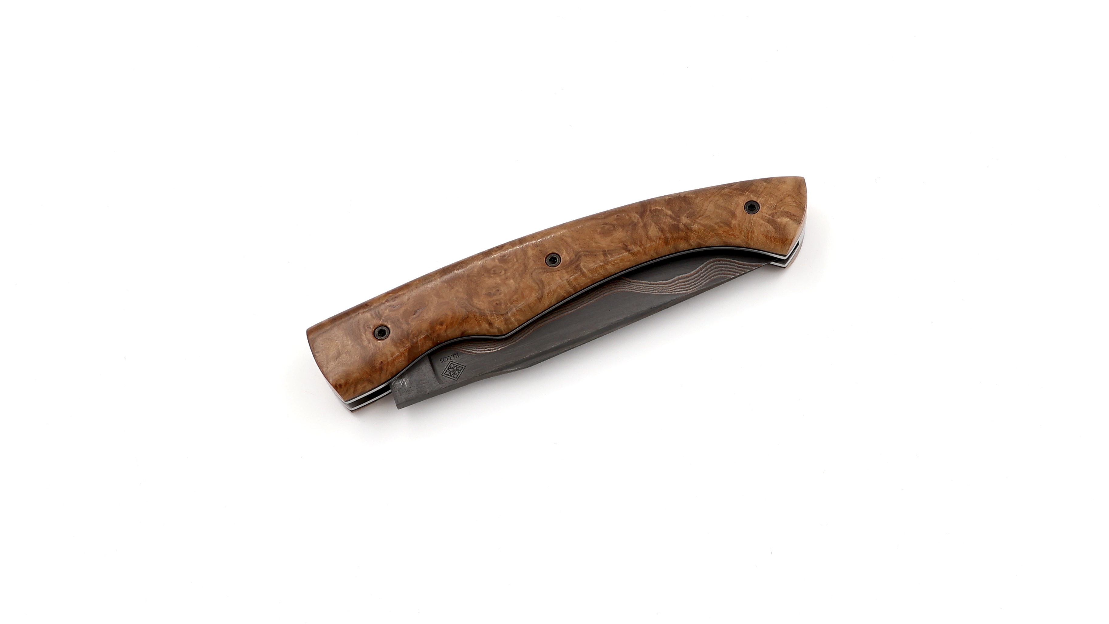 KLEOS Taschenmesser LYKOS braunes Malee Wurzelholz DarkMai Coppermascus