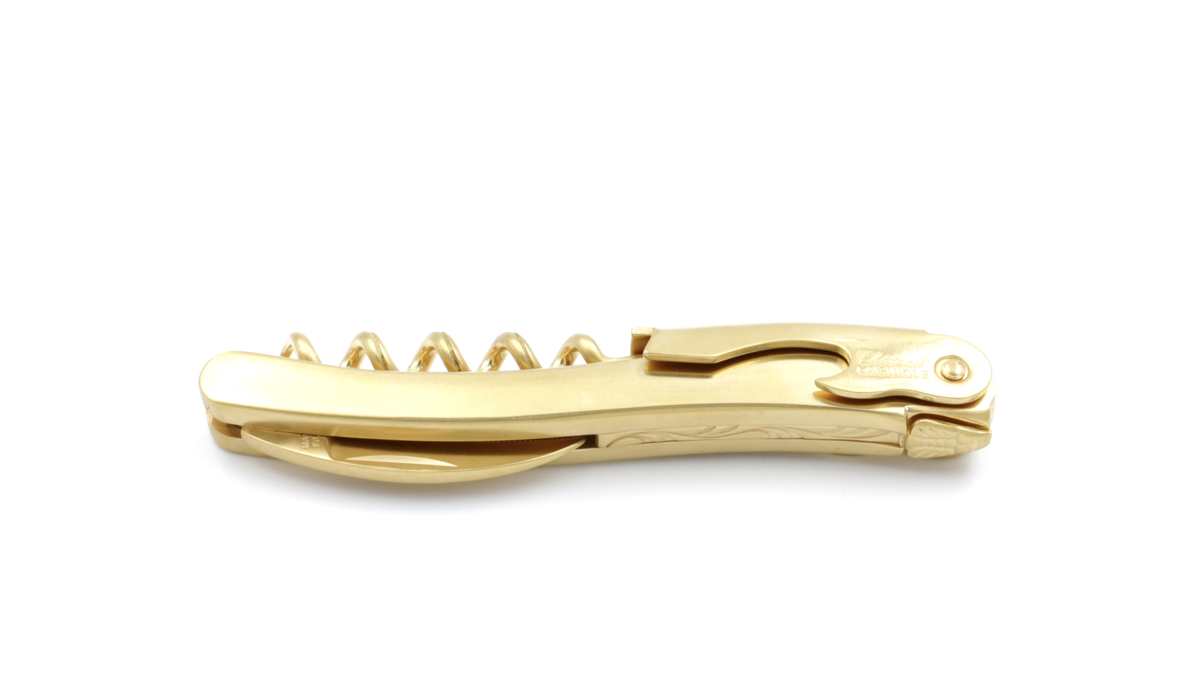 Château Laguiole wine opener CLASSIC gold plated mat