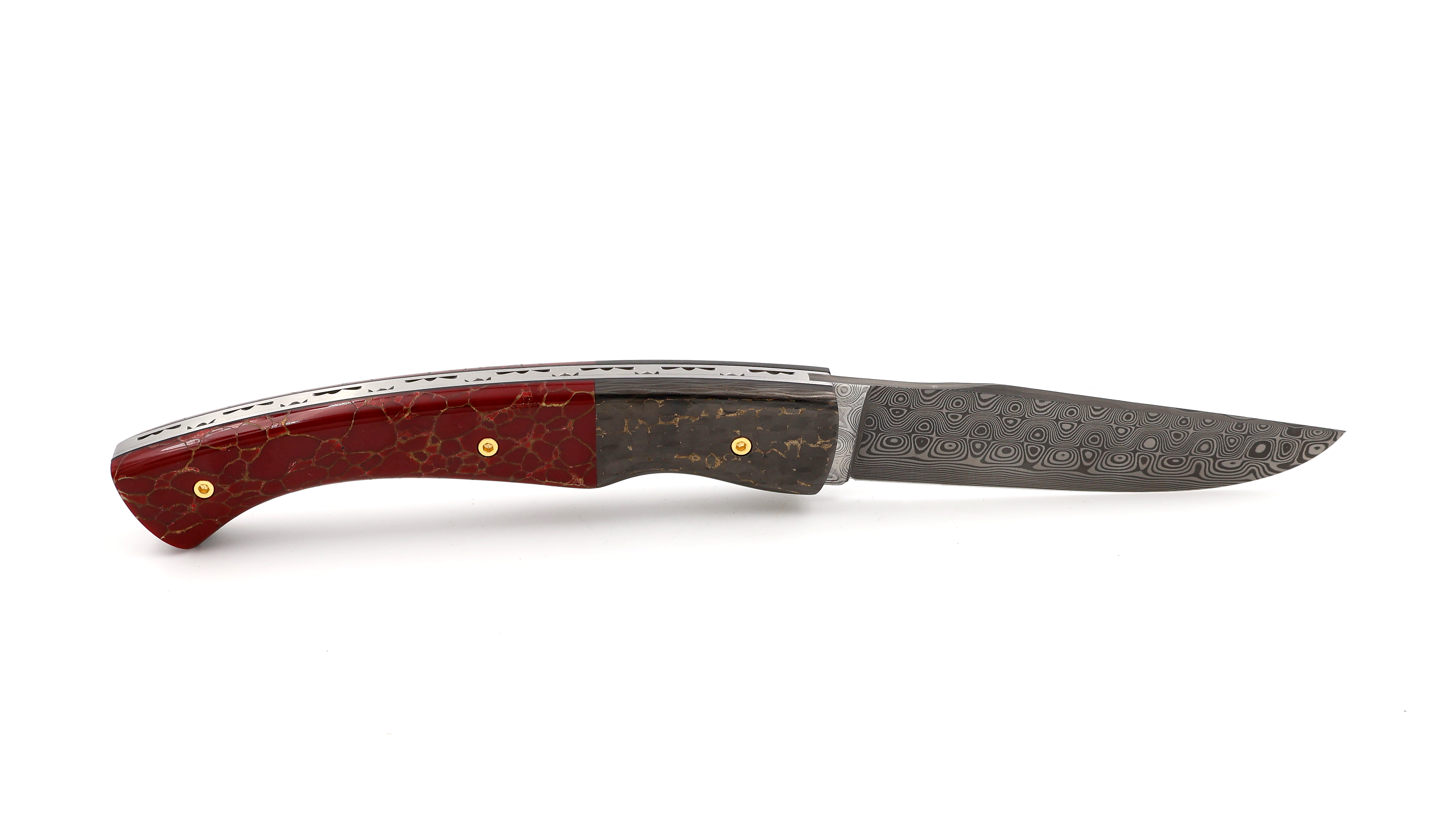 KLEOS Taschenmesser LYKOS FAT Carbon Jaspis Rosendamast