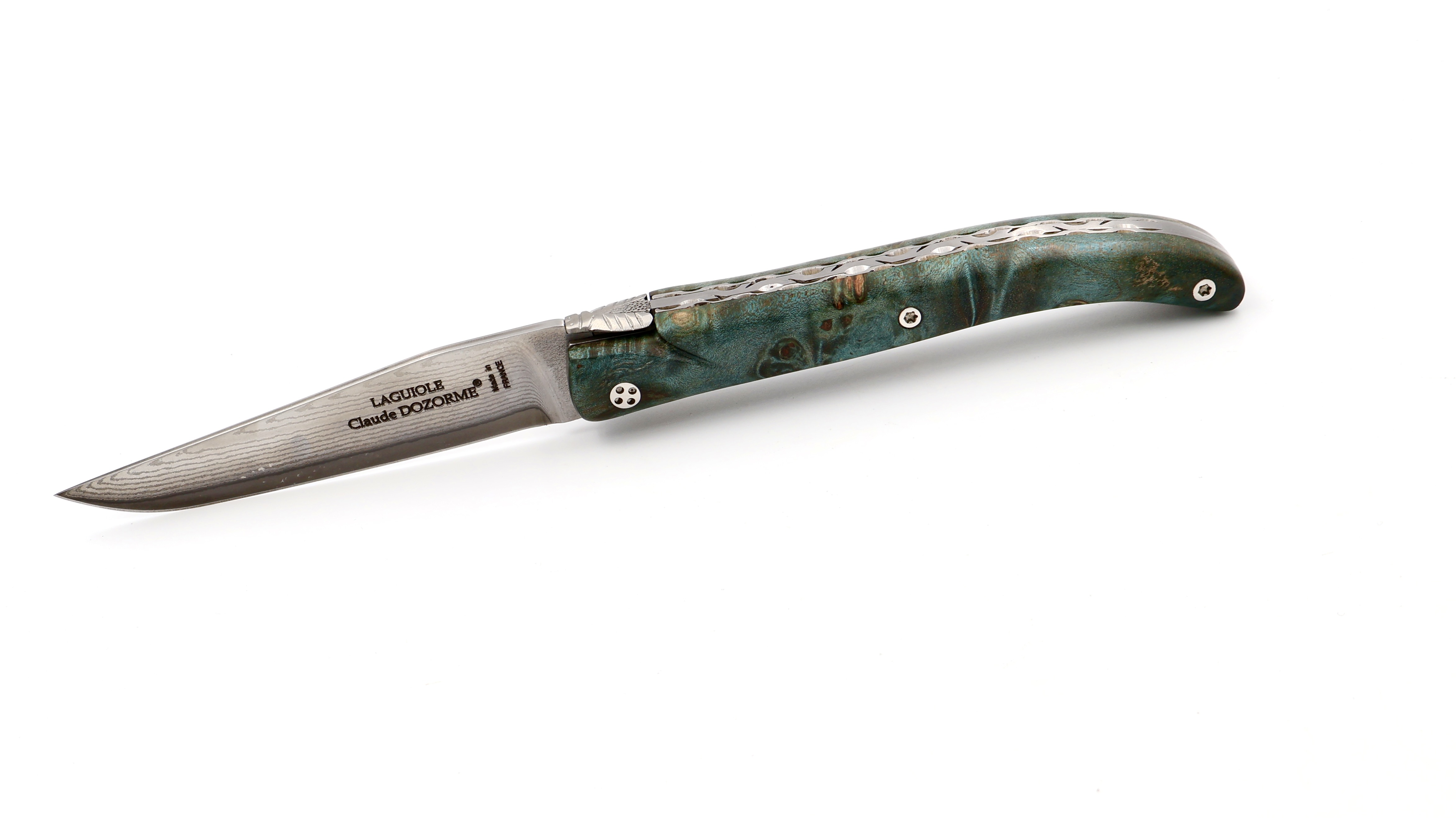 Claude DOZORME Laguiole Messer L'Atelier Ahornwurzel 12 cm VG10 Damastklinge 