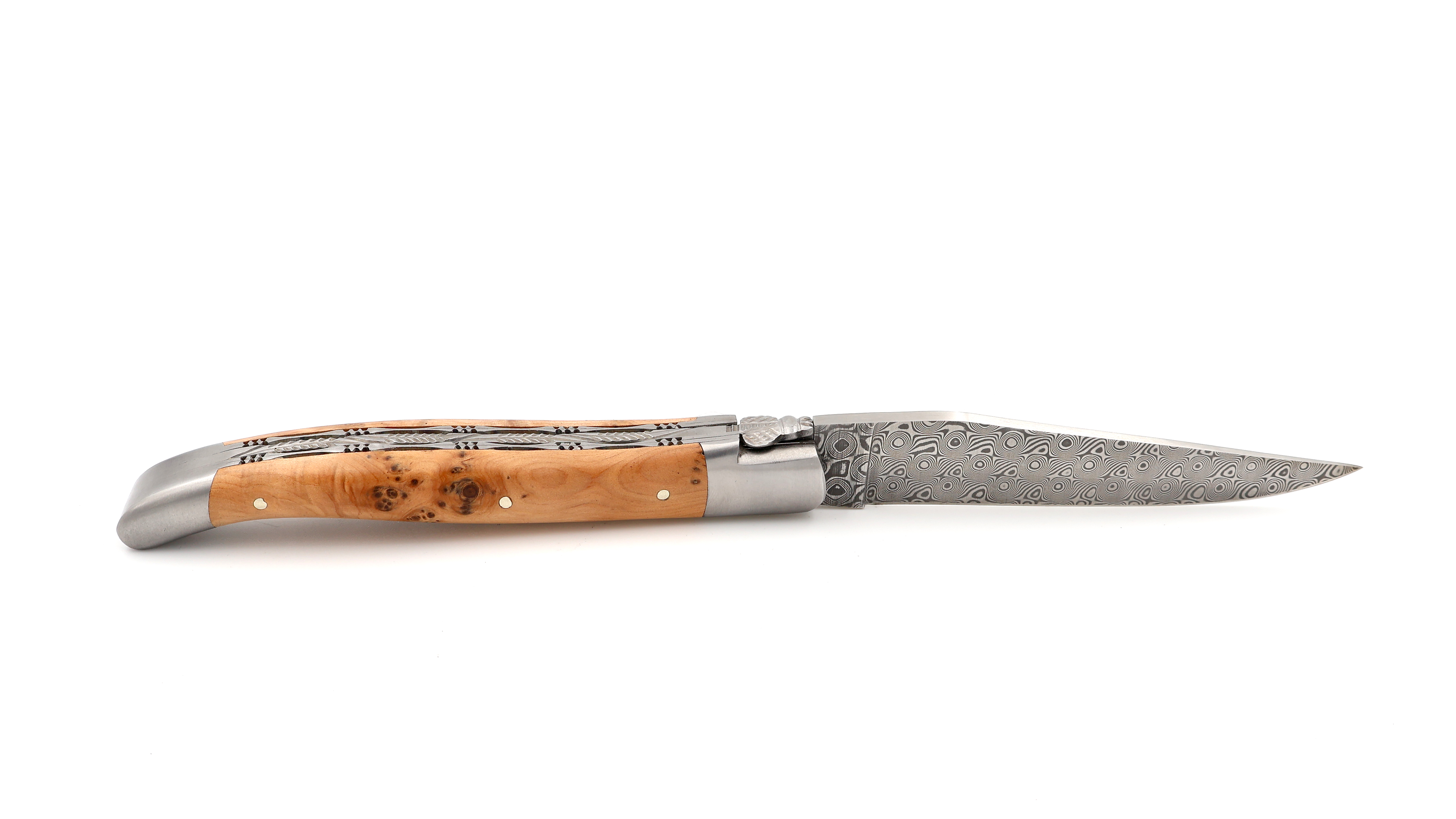 Laguiole en Aubrac DSC® Rosendamast Wacholder Doppelplatine 12 cm