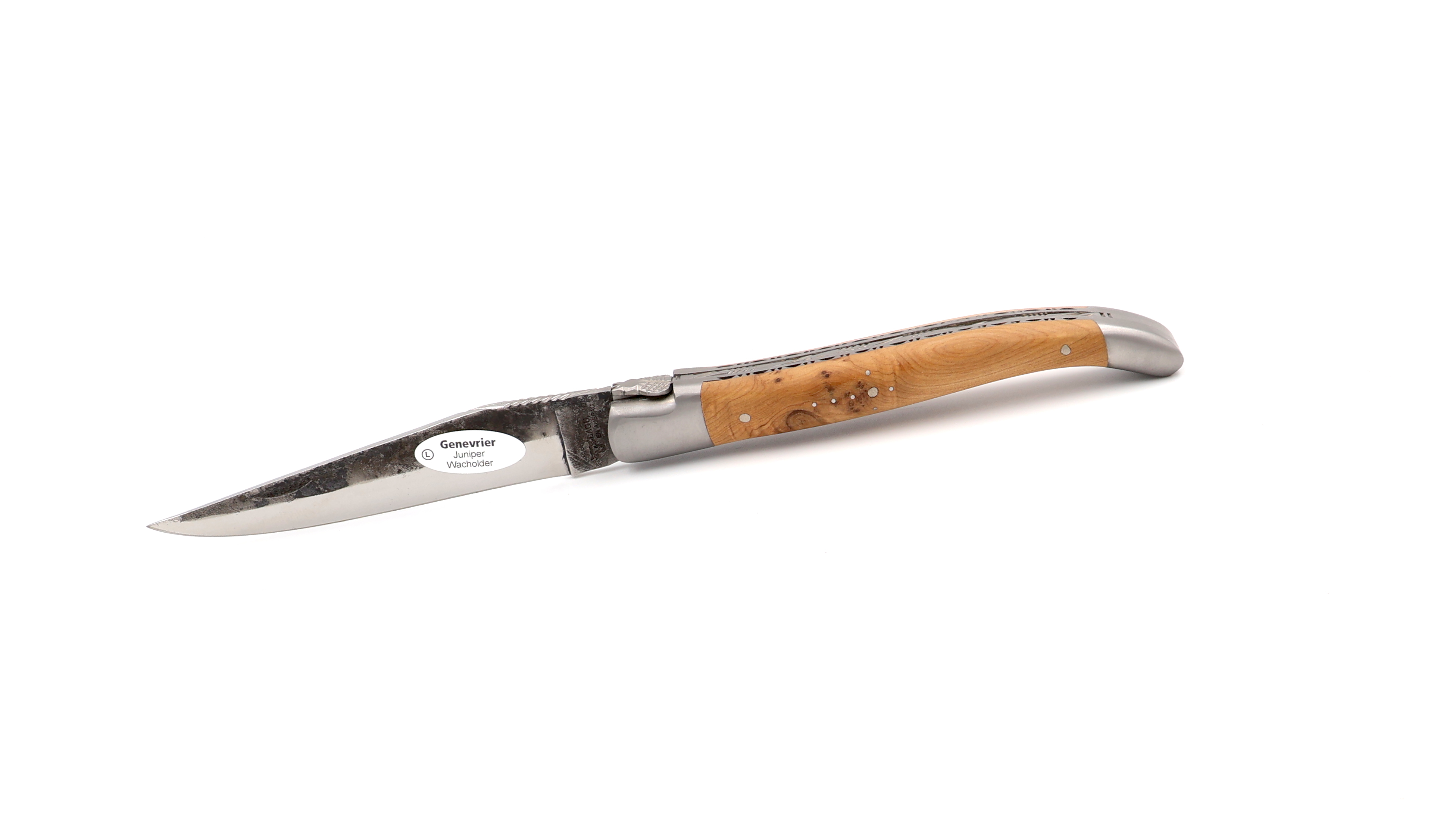 Laguiole en Aubrac Brut de Forge Wacholder Doppelplatine 12 cm