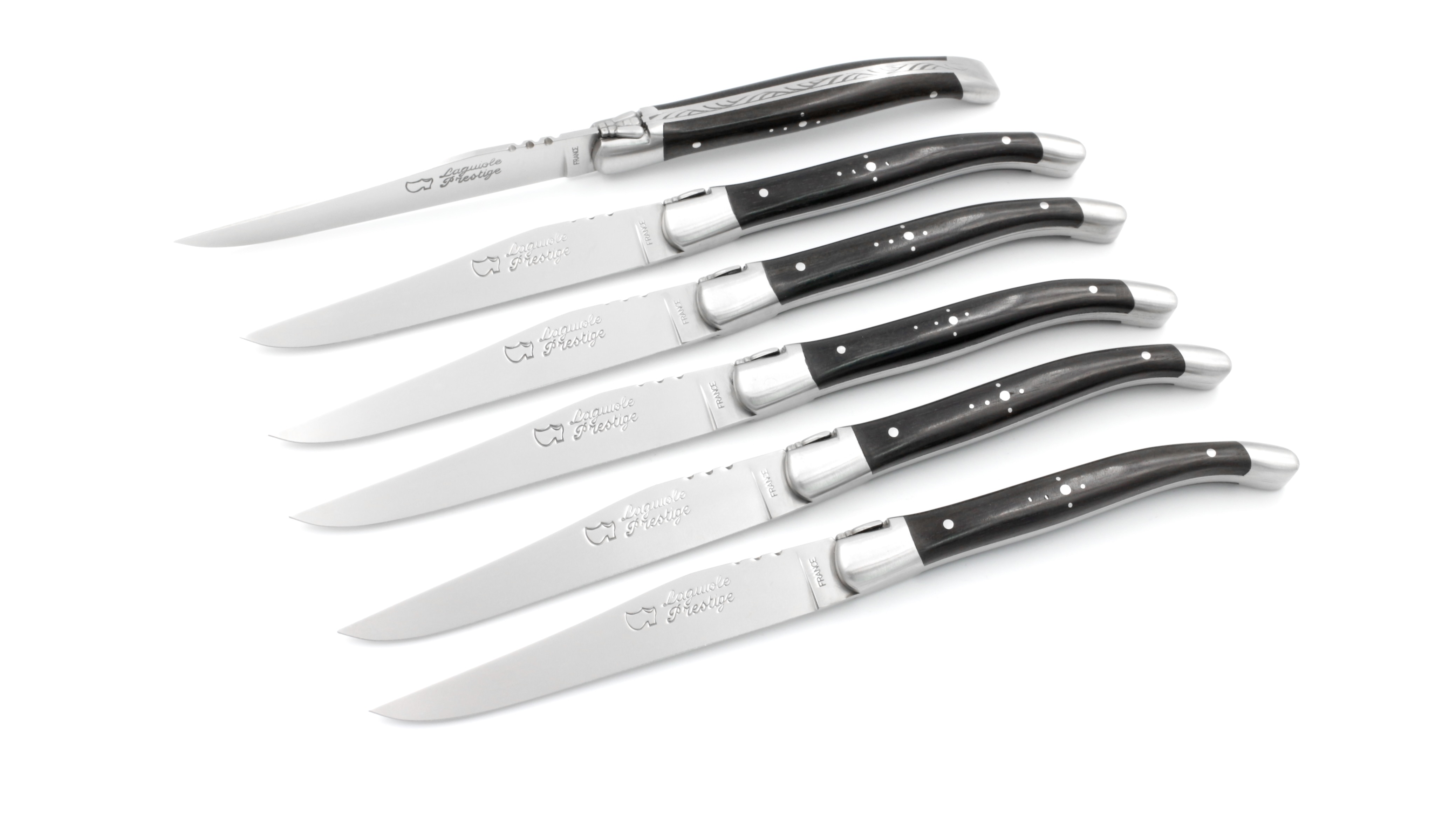 AU SABOT Laguiole Prestige Steakmesser Ebenholz Set 6-teilig