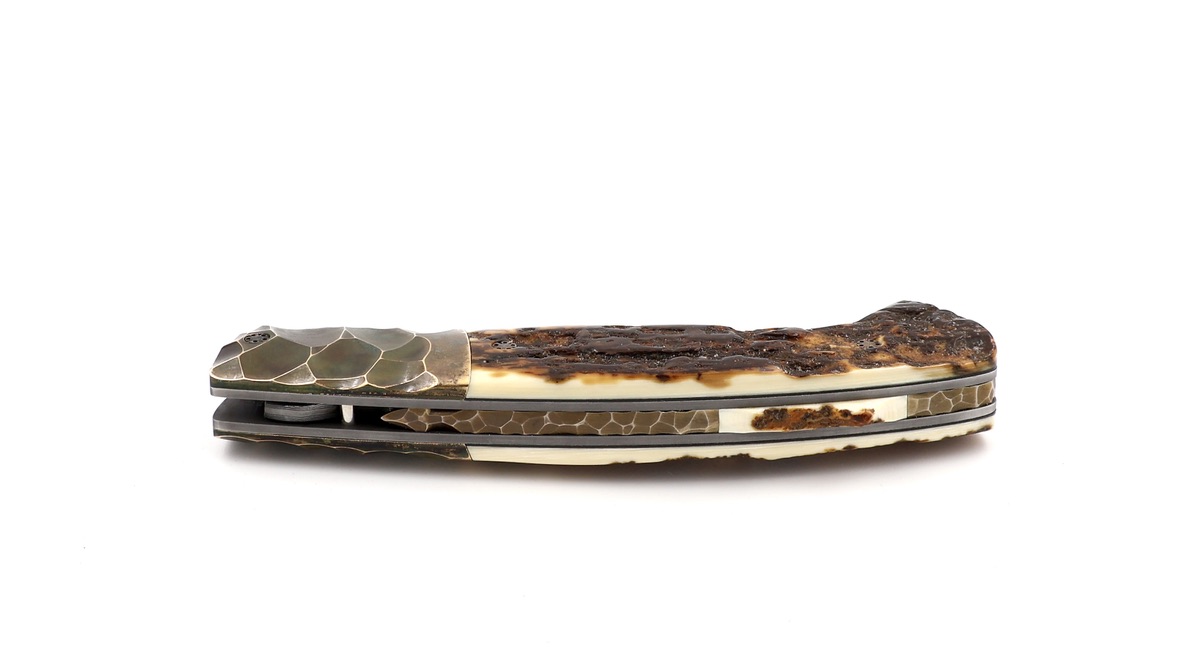 MANU LAPLACE 1515 CUSTOM PRIMITIV Mammutelfenbein & Bronzebacken Damastklinge Damacore®