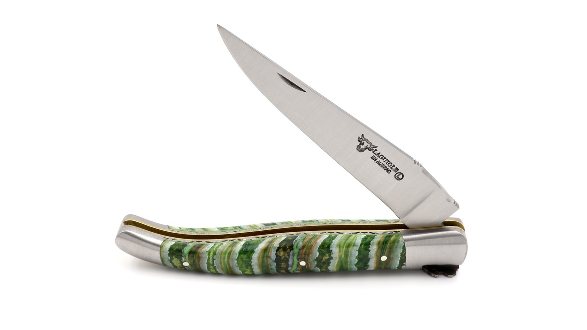 Meisterstück Laguiole en Aubrac Gecko Mammut-Backenzahn grün 12 cm