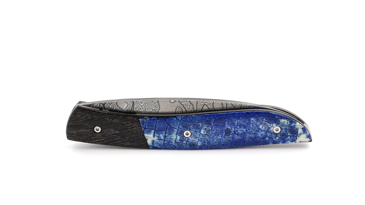 Atelier NÉVÉ Tim Bernard armadillo armor & bog oak-wood damascus blade