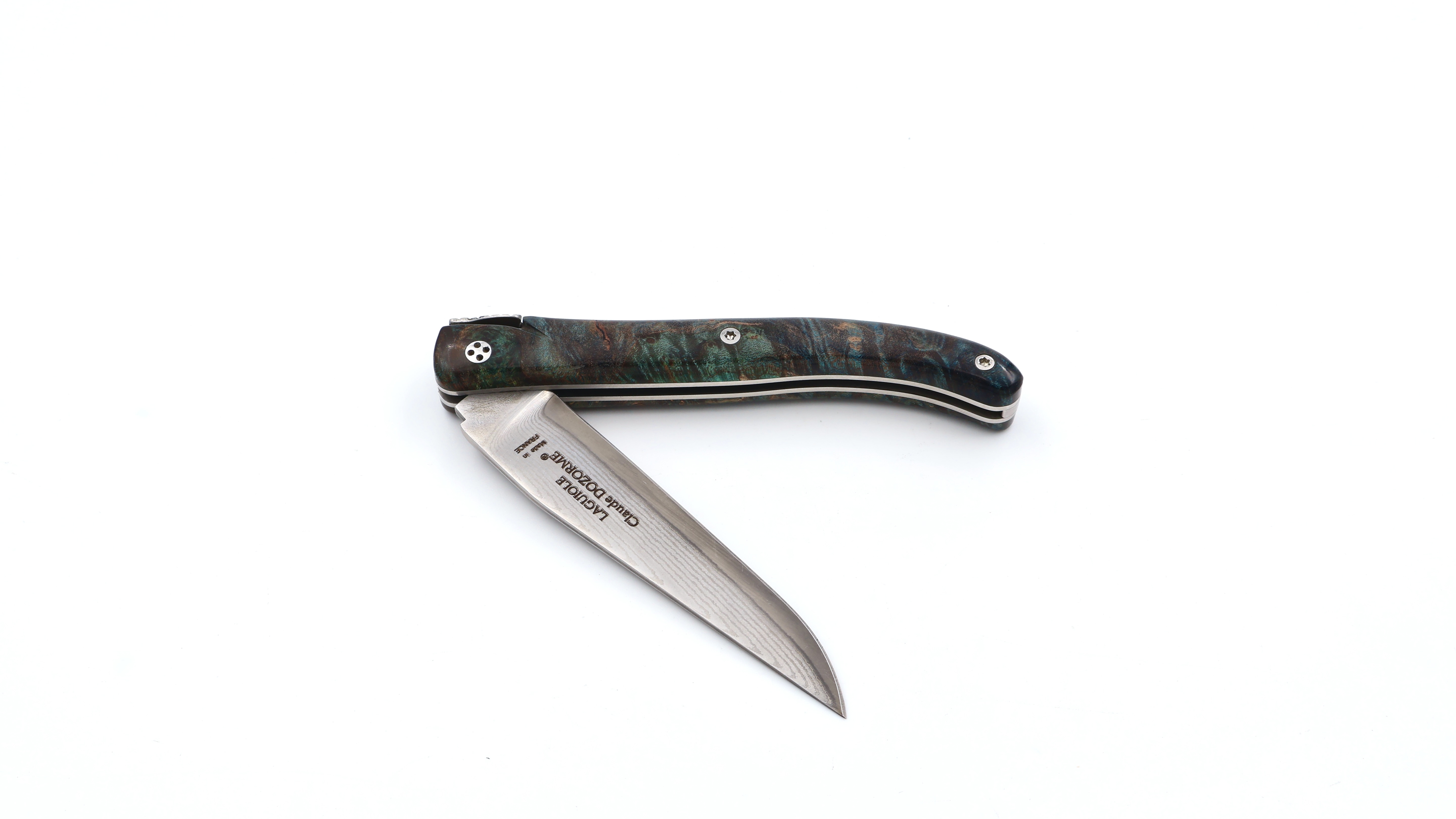 Claude DOZORME Laguiole Messer L'Atelier Ahornwurzel 12 cm VG10 Damastklinge   