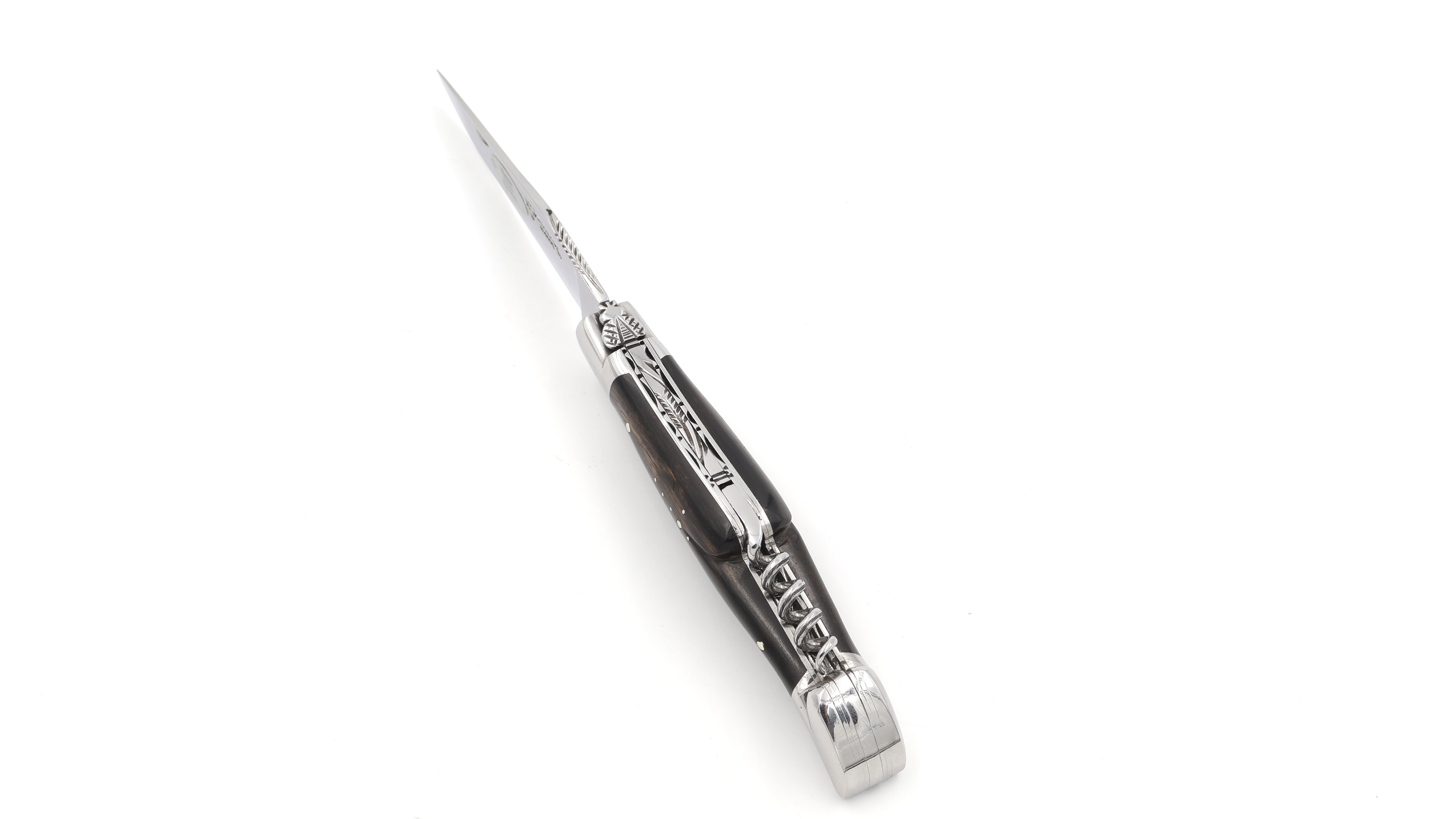 Laguiole en Aubrac Ebenholz mit Korkenzieher Doppelplatine 12 cm Laguiole en Aubrac Ebenholz mit Korkenzieher Doppelplatine 12 cm