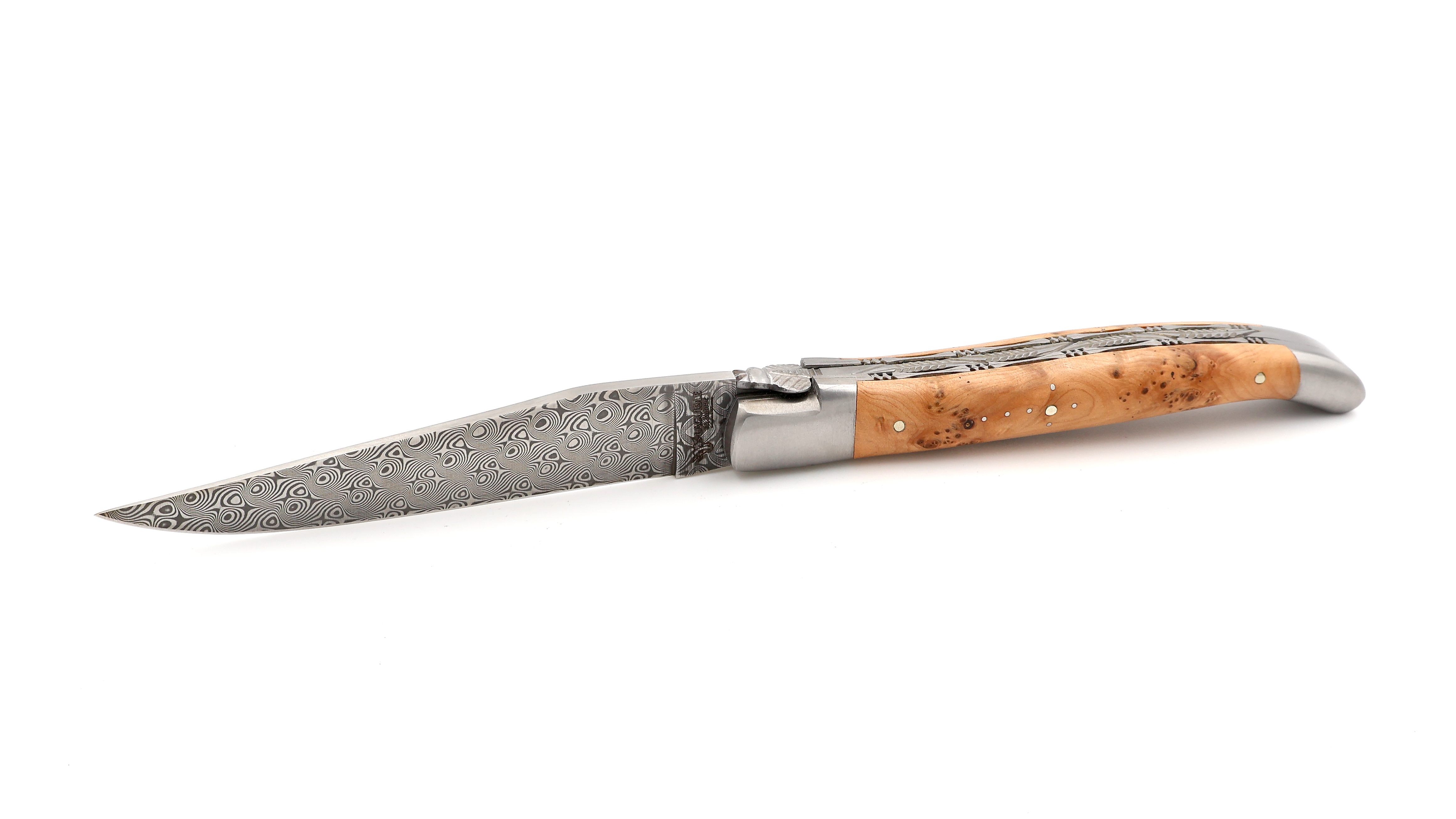 Laguiole en Aubrac DSC® Rosendamast Wacholder Doppelplatine 12 cm
