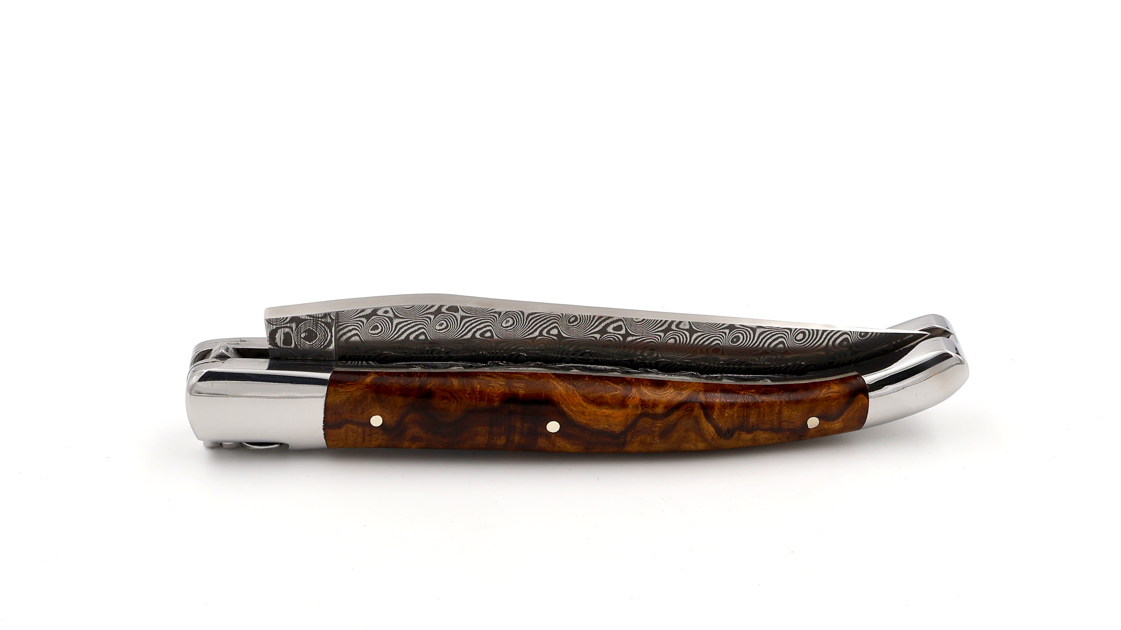 Laguiole en Aubrac DSC® damascus doubleplate knife Ironwood shiny 12 cm