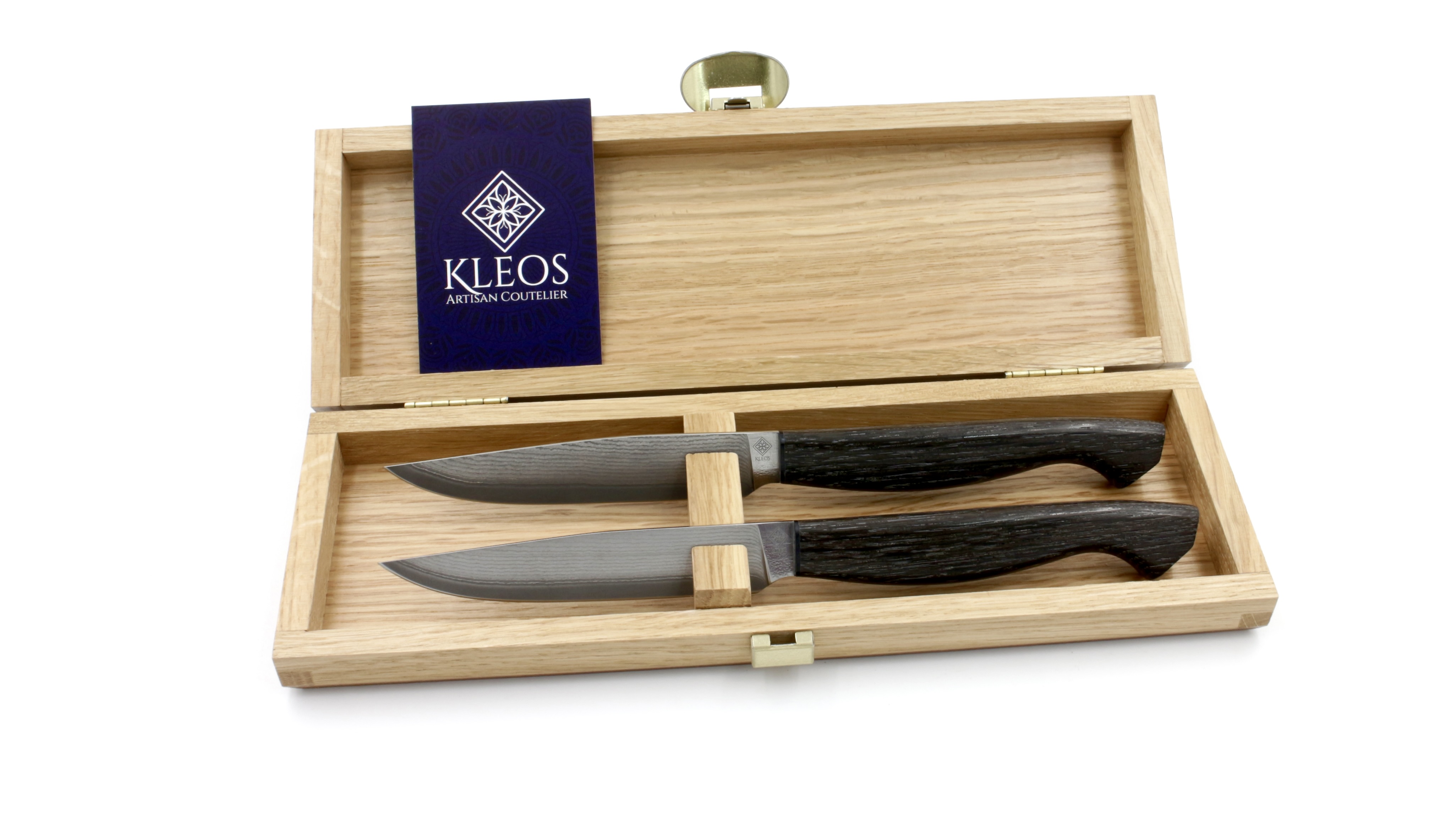 KLEOS Prestige Steakmesser VG10 Damast Mooreiche Set 2-tlg.